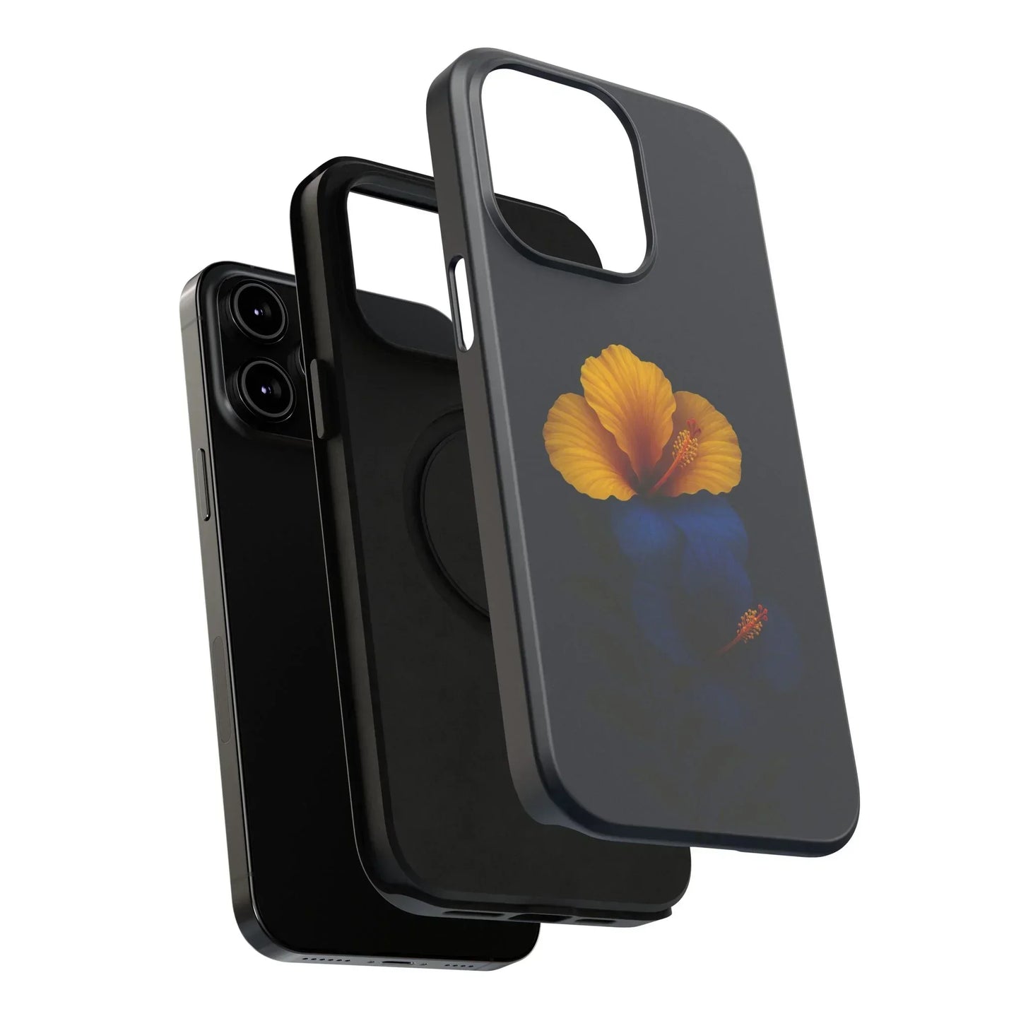 Elegant hibiscus phone case Impact-Resistant Cases for iPhone 12-16 and Samsung Galaxy S21-S22 Models - KarArmDesign