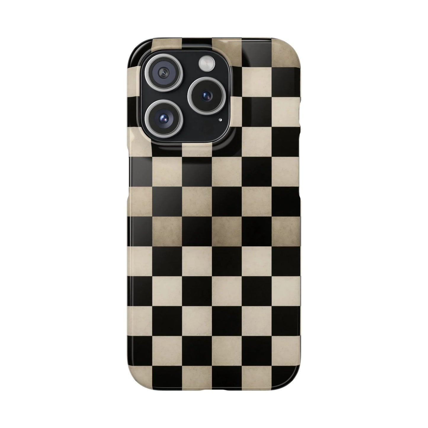 Stylish Matte Checker Phone Case for iPhone 7-16 and Samsung Galaxy S10-S24 Models - KarArmDesign