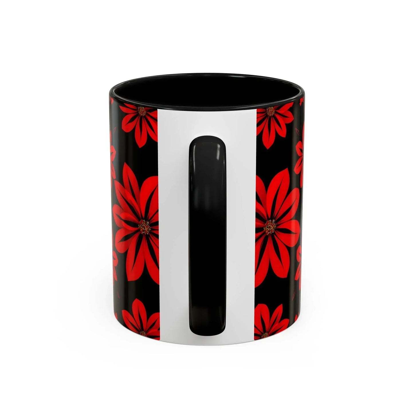 Accent Red Floral Coffee Mug – 11oz & 15oz - KarArmDesign