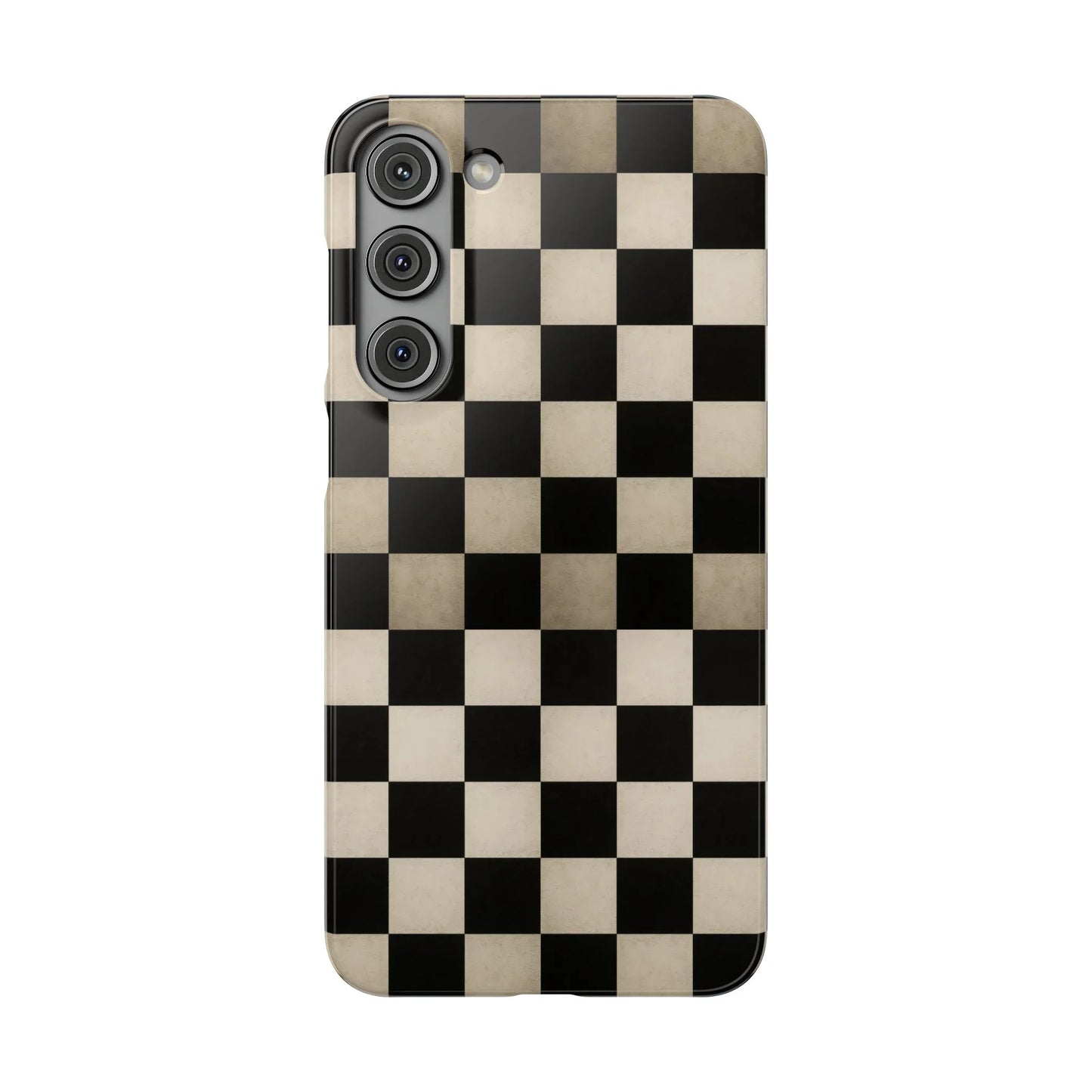 Stylish Matte Checker Phone Case for iPhone 7-16 and Samsung Galaxy S10-S24 Models - KarArmDesign