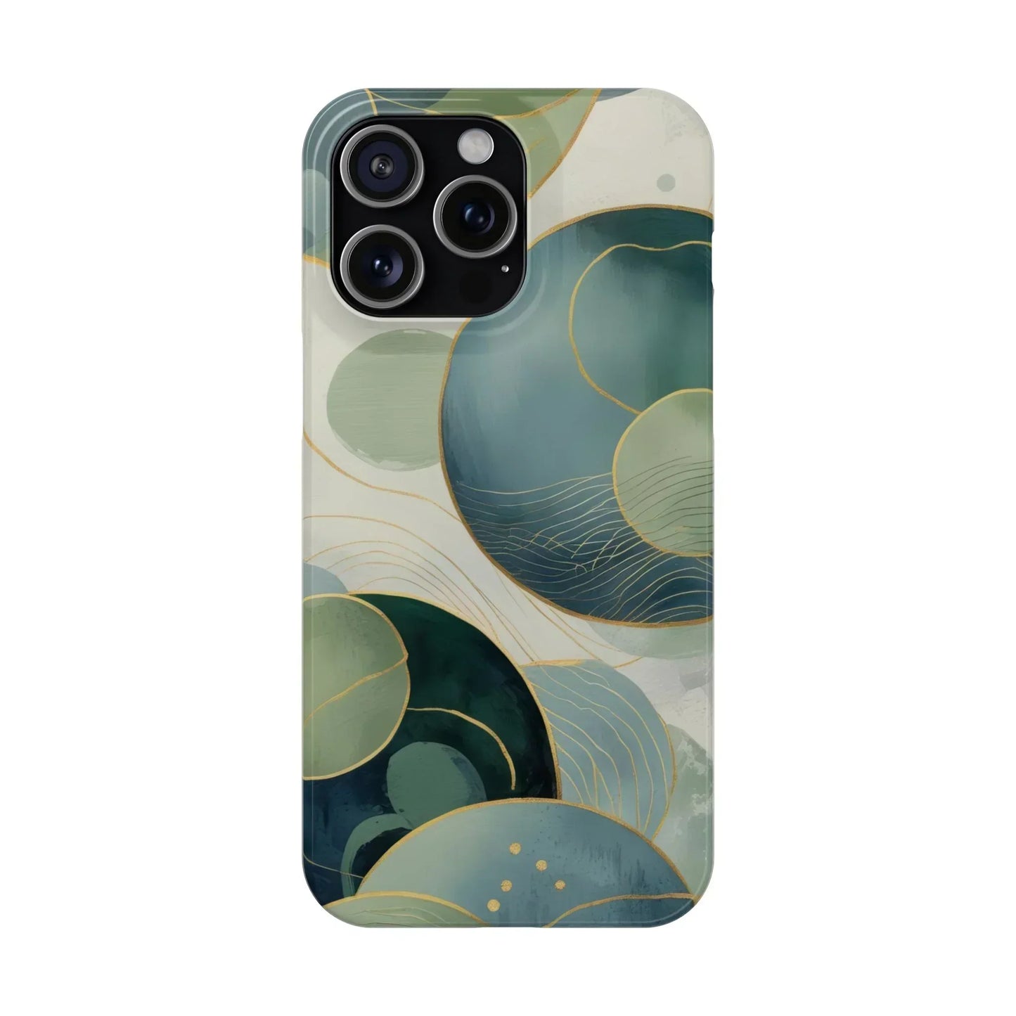 Abstract Teal Slim Phone Case for iPhone 12-16 Models - KarArmDesign