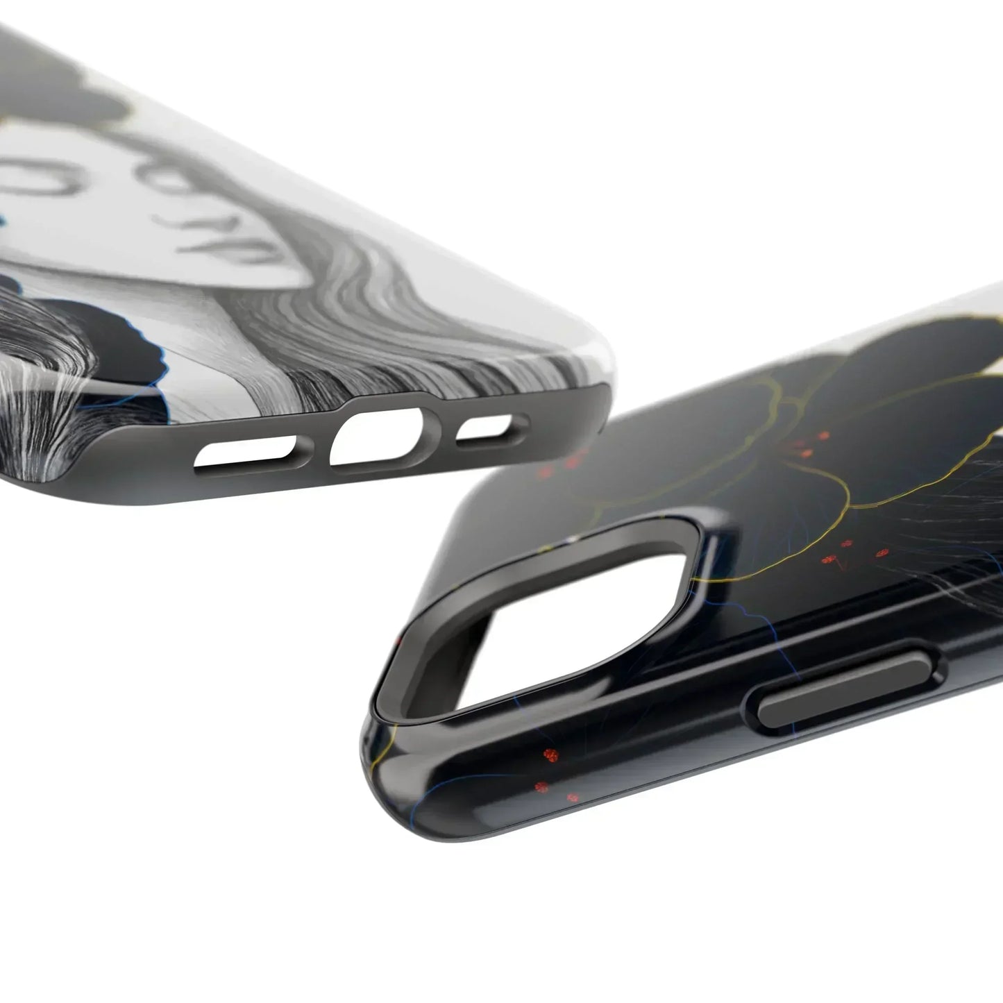Dark Floral Elegance Phone Case for iPhone 13-16 Models - KarArmDesign