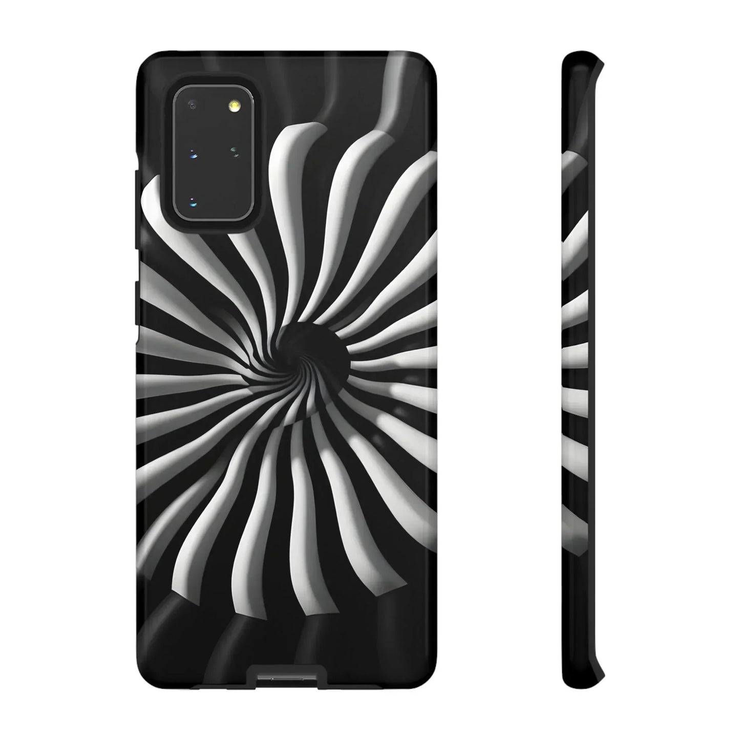 Hypnotic Black and White Spiral Phone Case for iPhone & Galaxy - KarArmDesign