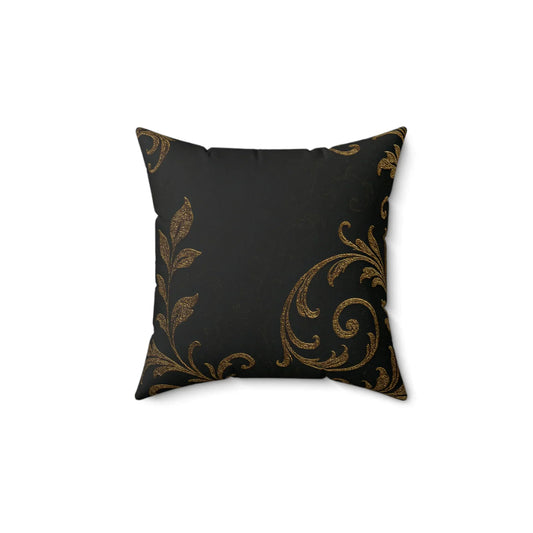 Midnight Bloom Faux Suede Square Pillow - KarArmDesign