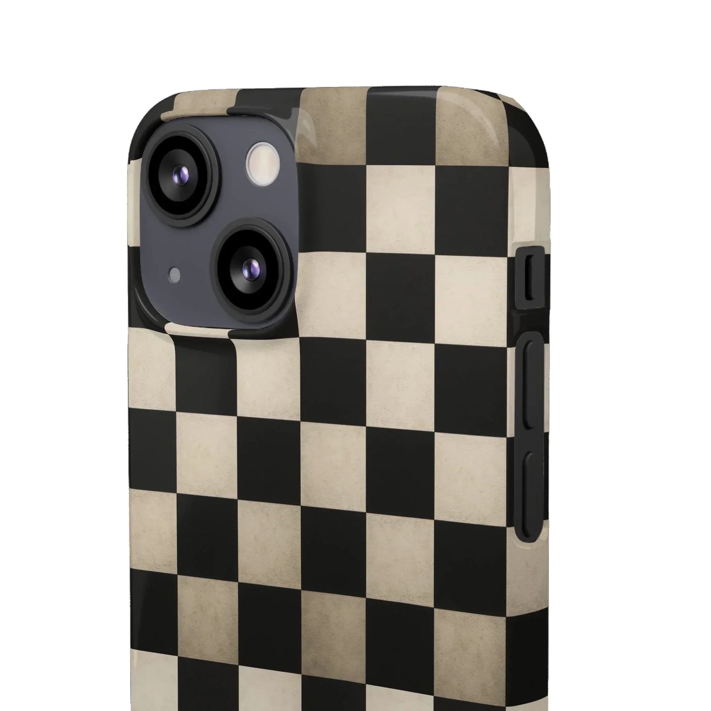 Stylish Matte Checker Phone Case for iPhone 7-16 and Samsung Galaxy S10-S24 Models - KarArmDesign