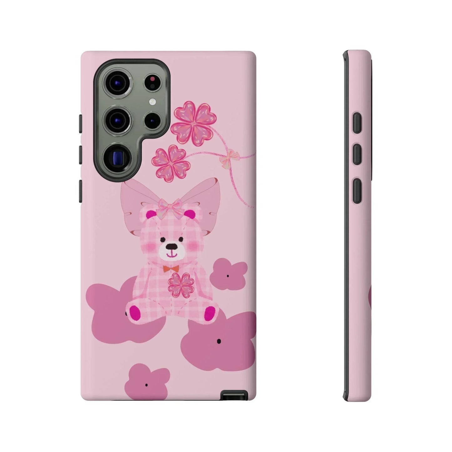 Pink Teddy Bear Phone Cases for iPhone, Pixel and Galaxy Models - KarArmDesign