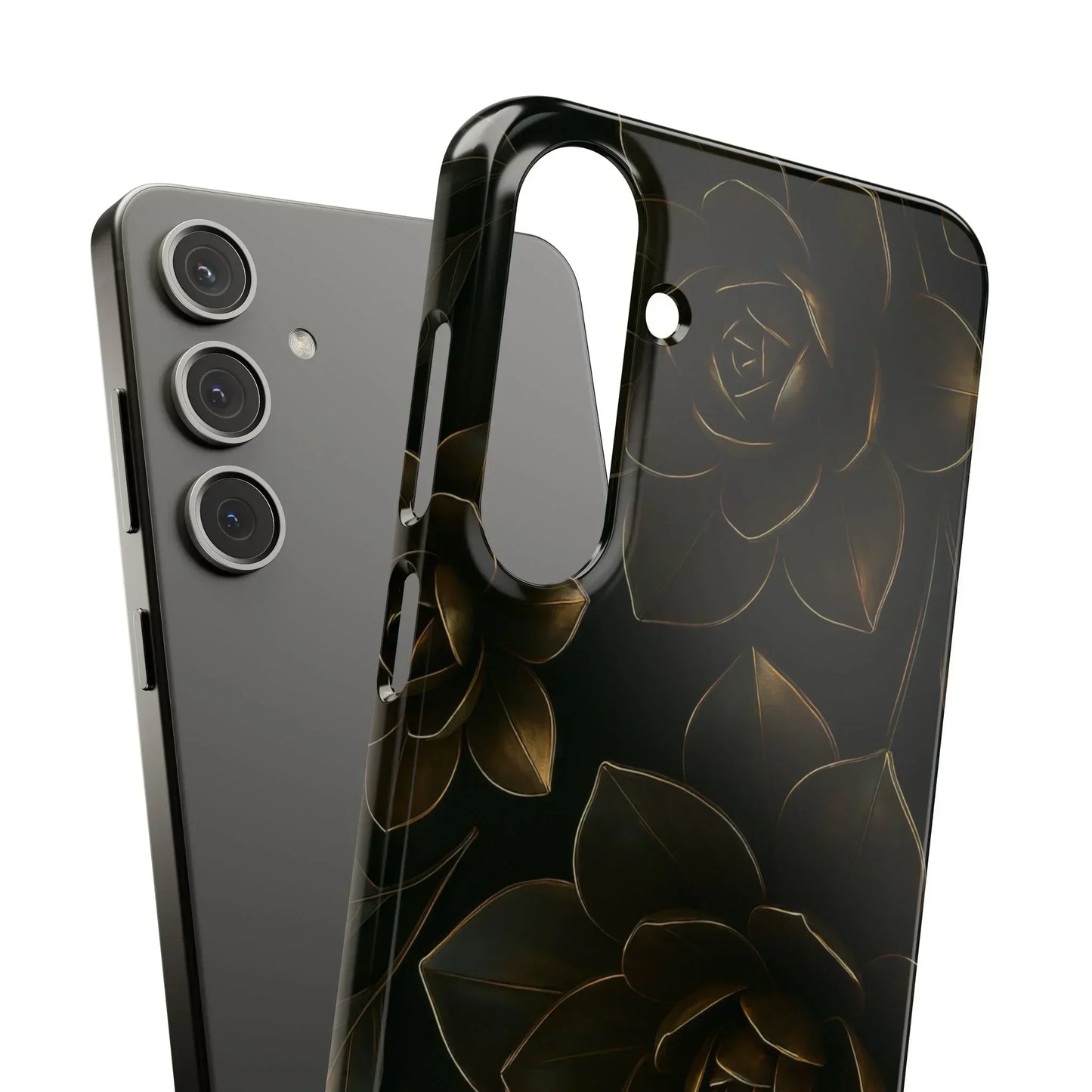 Metal Flower Phone Case for iPhone 7-16 and Galaxy S10-S24 Models