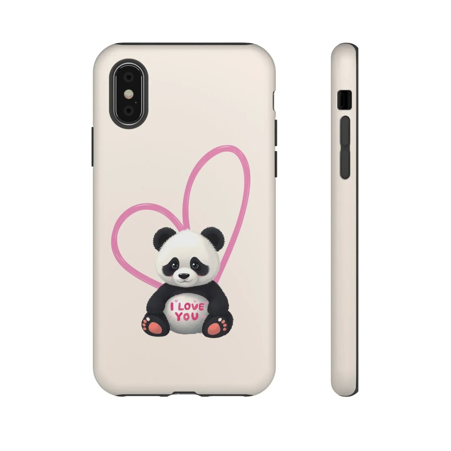 Cute Panda Heart Love Phone Case for iPhone 8-16 Models - KarArmDesign