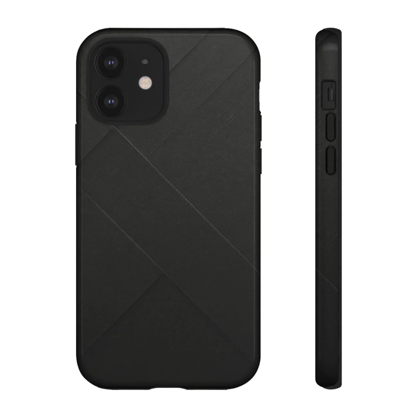 Matte Black Diagonal Line Phone Case for iPhone 8-16 and Galaxy S10-S25 Models - KarArmDesign