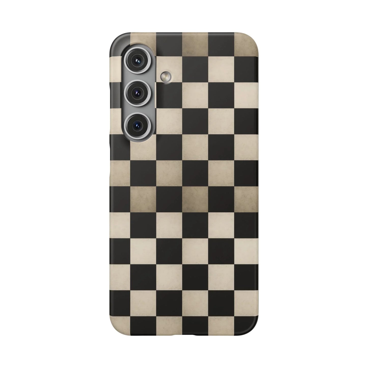 Stylish Matte Checker Phone Case for iPhone 7-16 and Samsung Galaxy S10-S24 Models - KarArmDesign