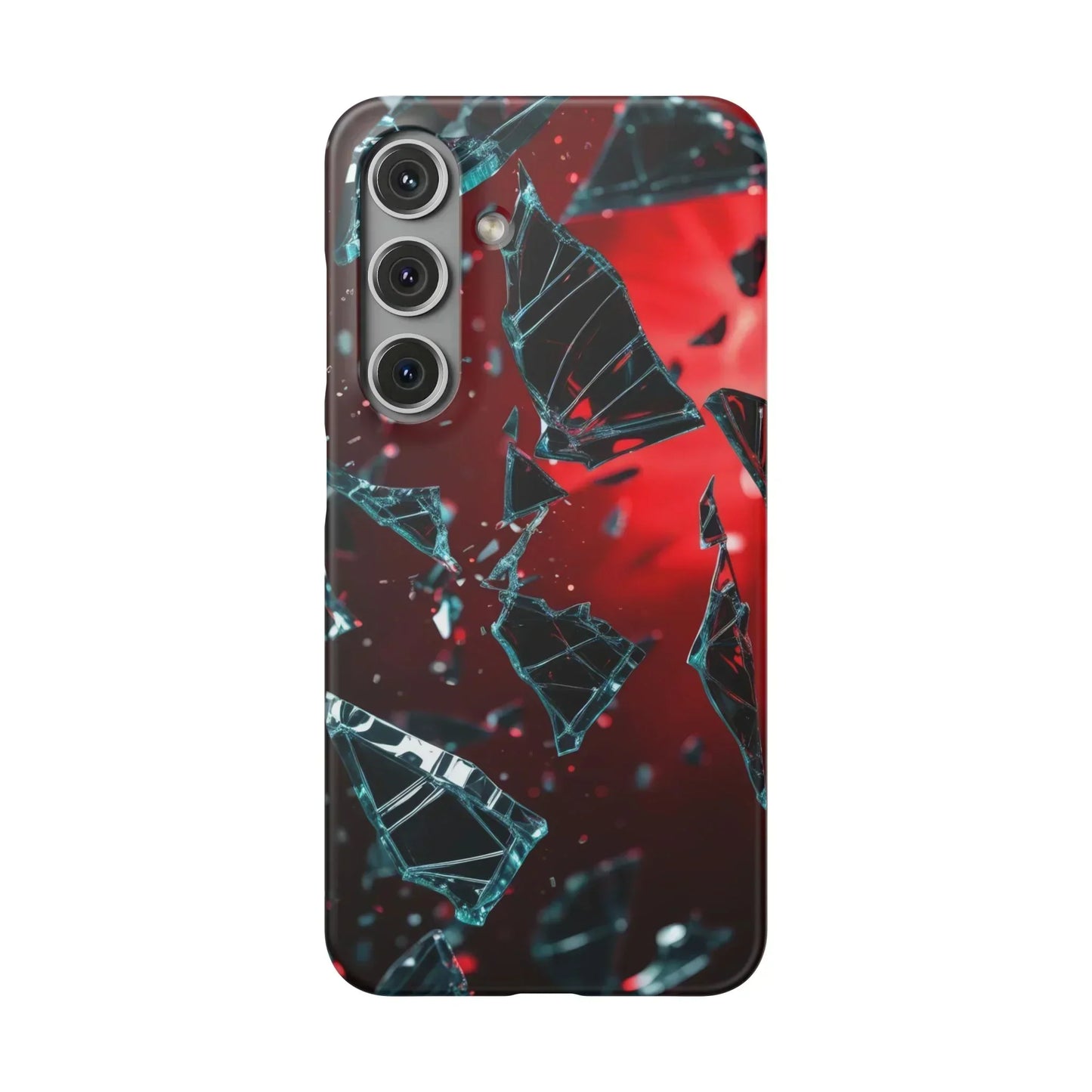 "Crimson Impact" Realistic Glass Shard Snap Phone Case for iPhone 7-16 and Samsung Galaxy S10-S24 Models - KarArmDesign