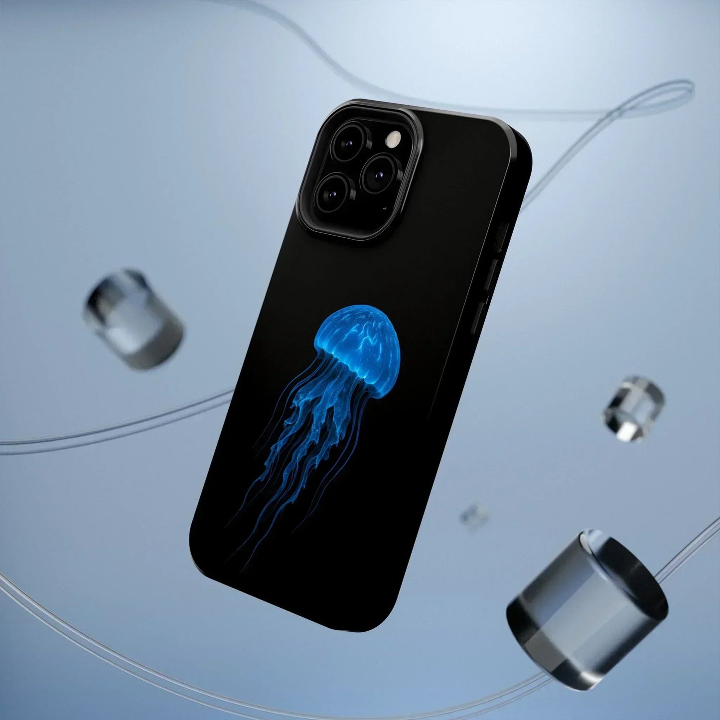 Blue Jellyfish Phone Case for iPhone 12-16 and Samsung Galaxy S21-S22 Models - KarArmDesign