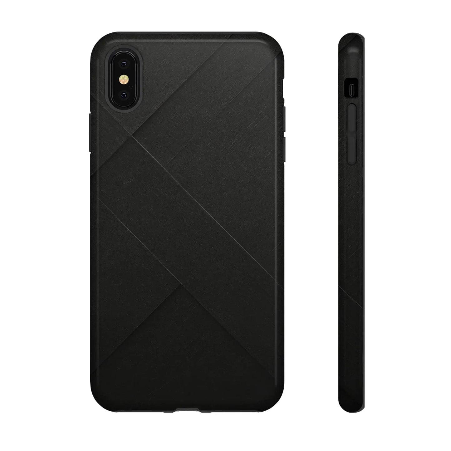 Matte Black Diagonal Line Phone Case for iPhone 8-16 and Galaxy S10-S25 Models - KarArmDesign