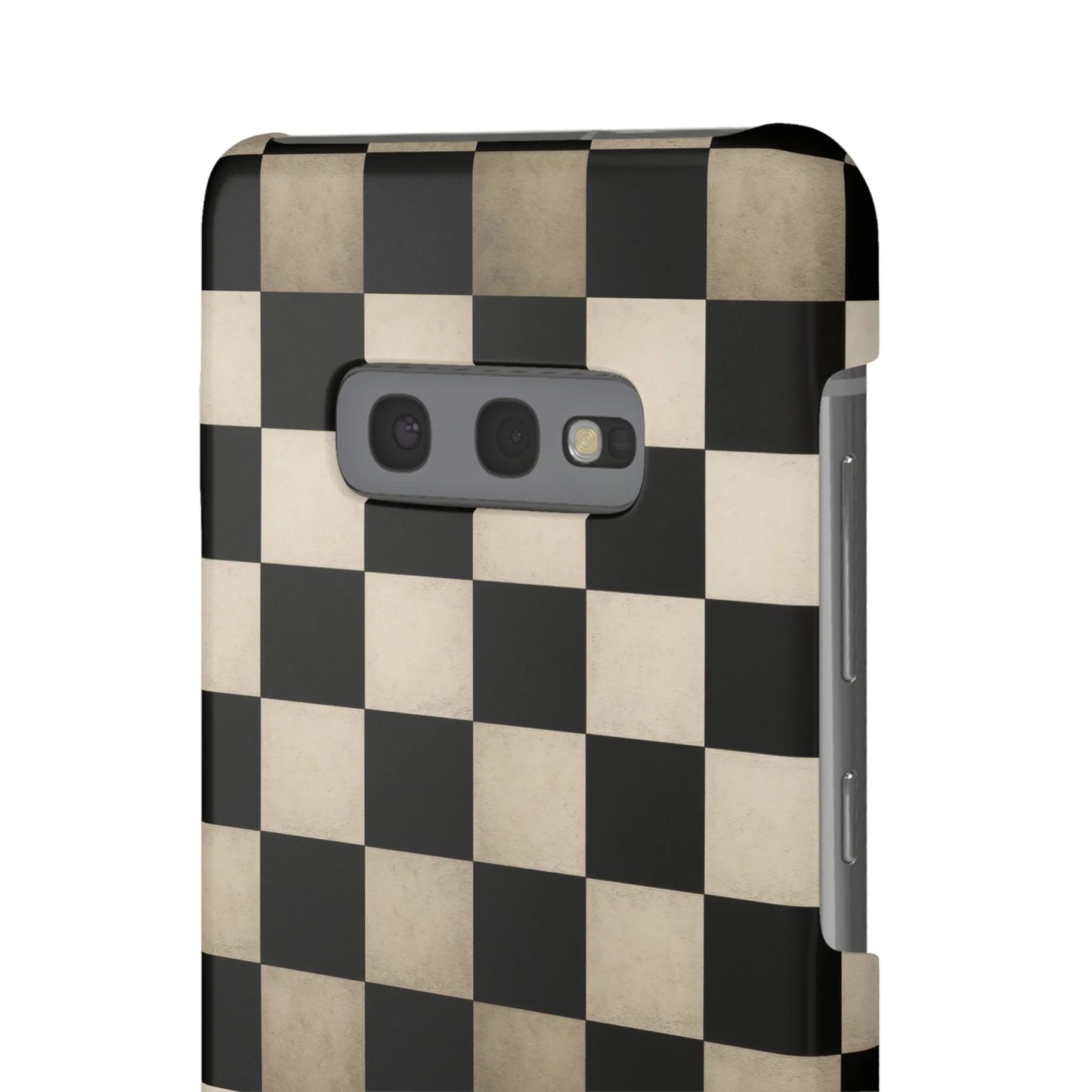Stylish Matte Checker Phone Case for iPhone 7-16 and Samsung Galaxy S10-S24 Models - KarArmDesign