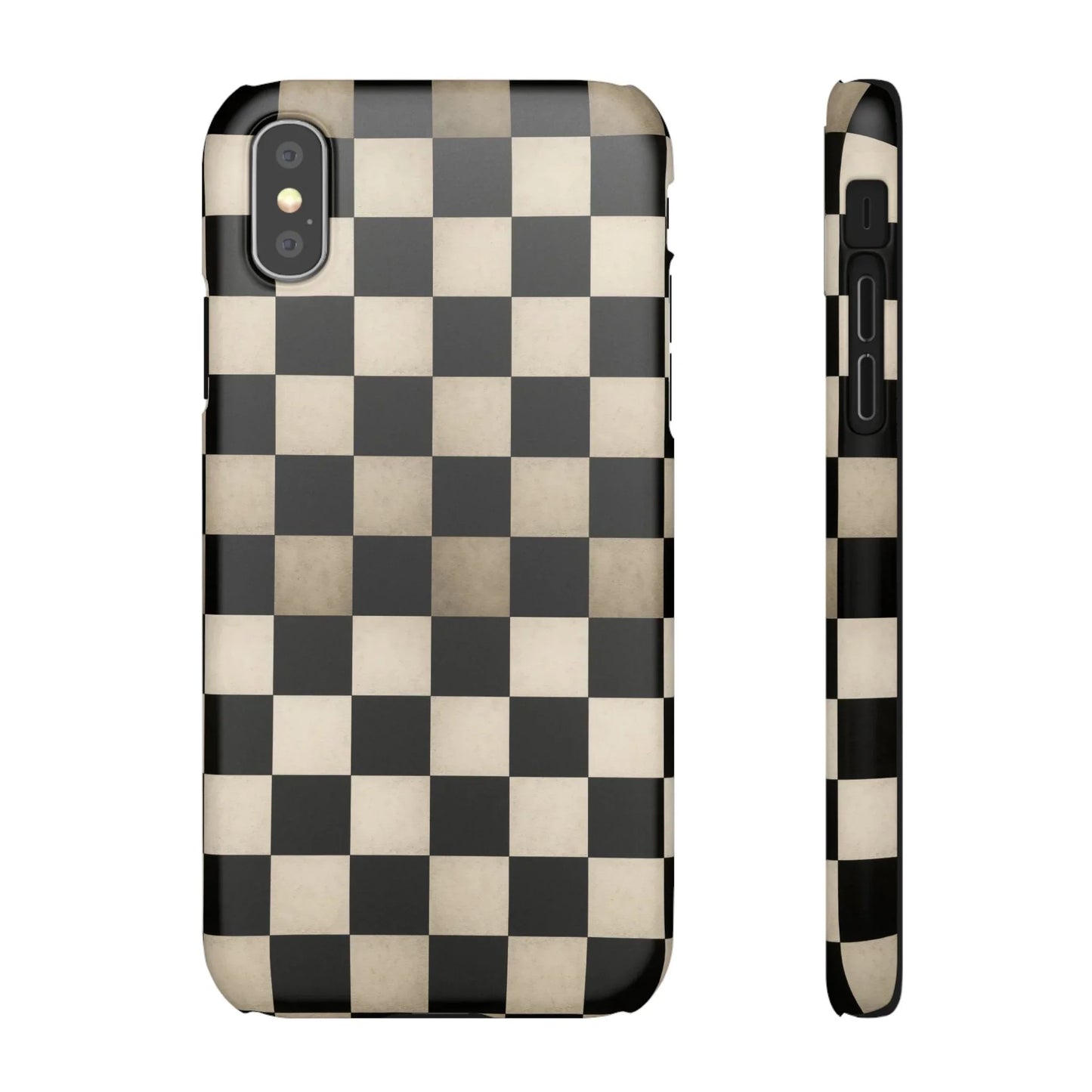 Stylish Matte Checker Phone Case for iPhone 7-16 and Samsung Galaxy S10-S24 Models - KarArmDesign