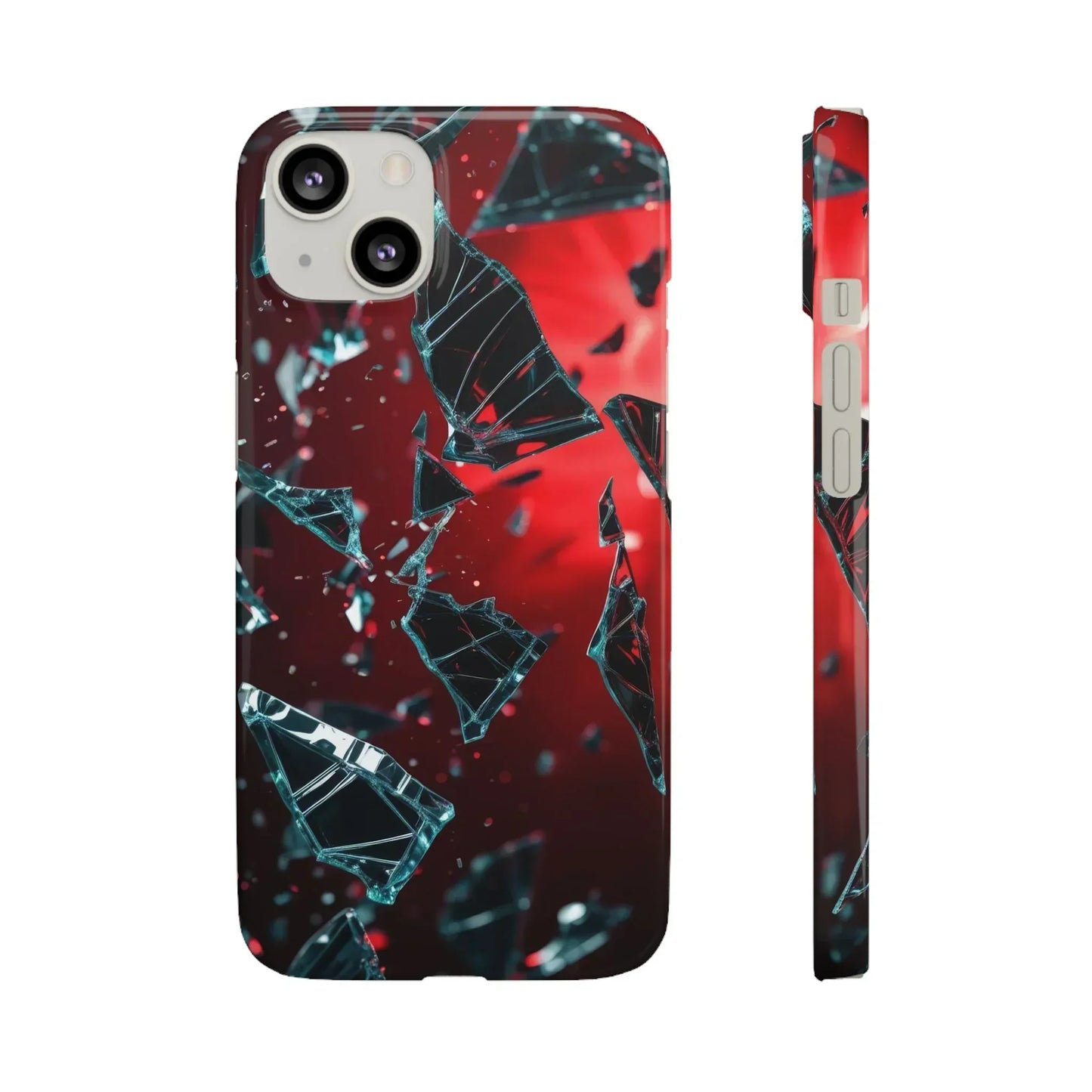 "Crimson Impact" Realistic Glass Shard Snap Phone Case for iPhone 7-16 and Samsung Galaxy S10-S24 Models - KarArmDesign