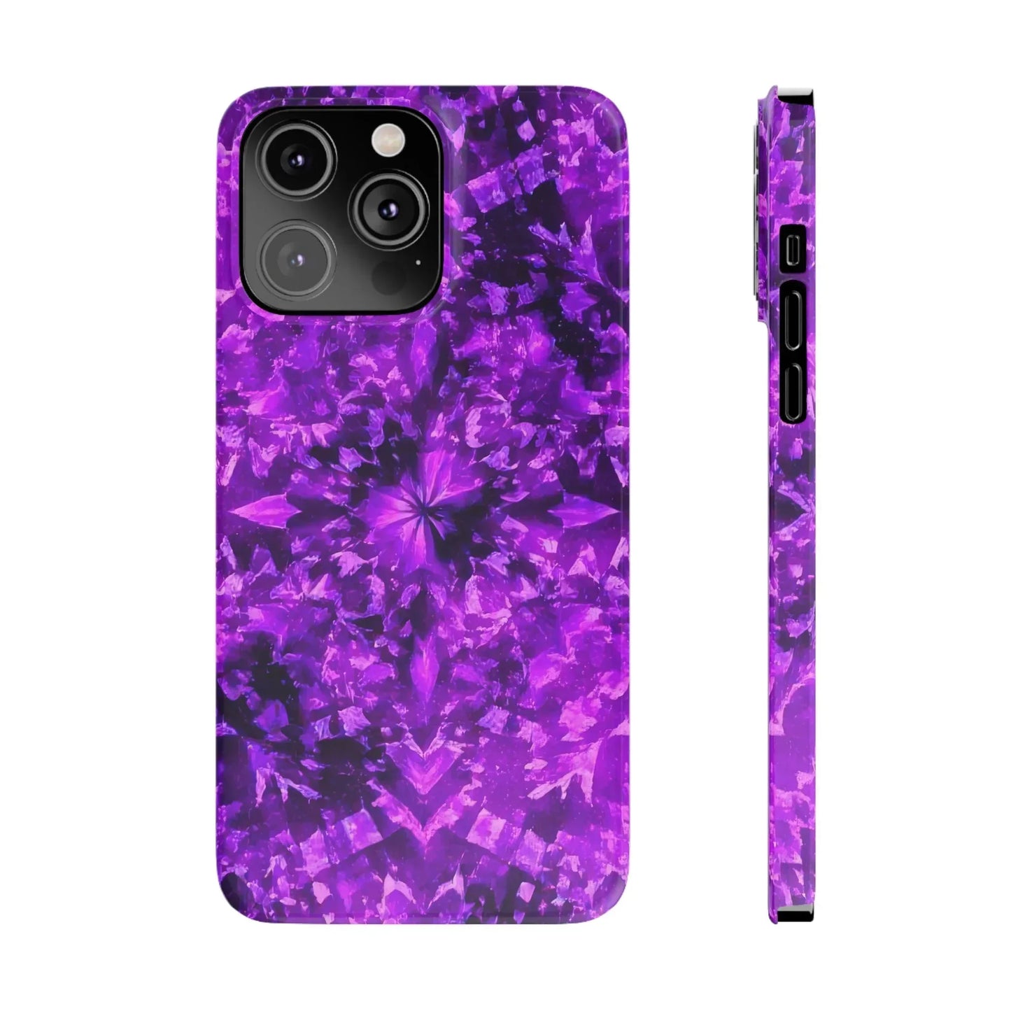 Vivid Purple Kaleidoscope Phone Case iPhone 7 to 16 Series Models - KarArmDesign