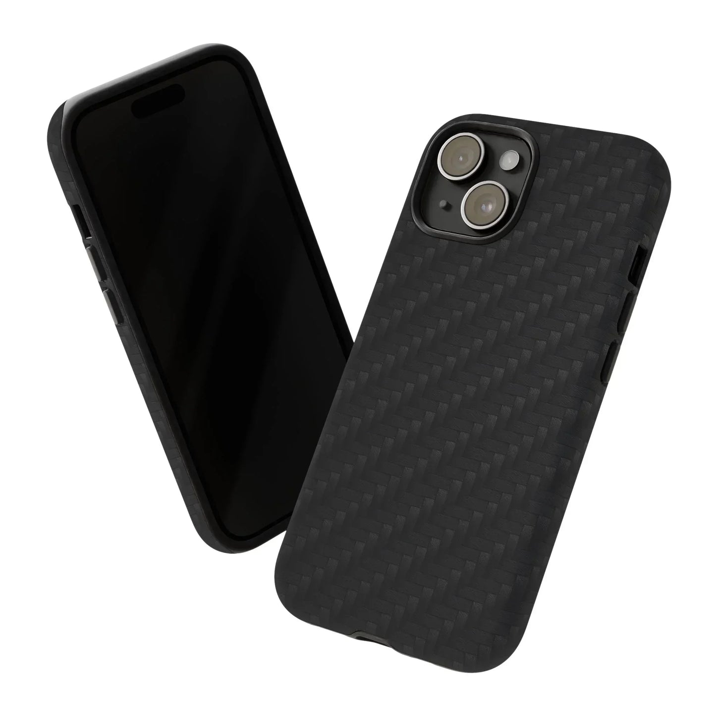 Black Carbon Phone Case Tough Case for iPhone 8-16 and Google Pixel up to 9 Models - KarArmDesign