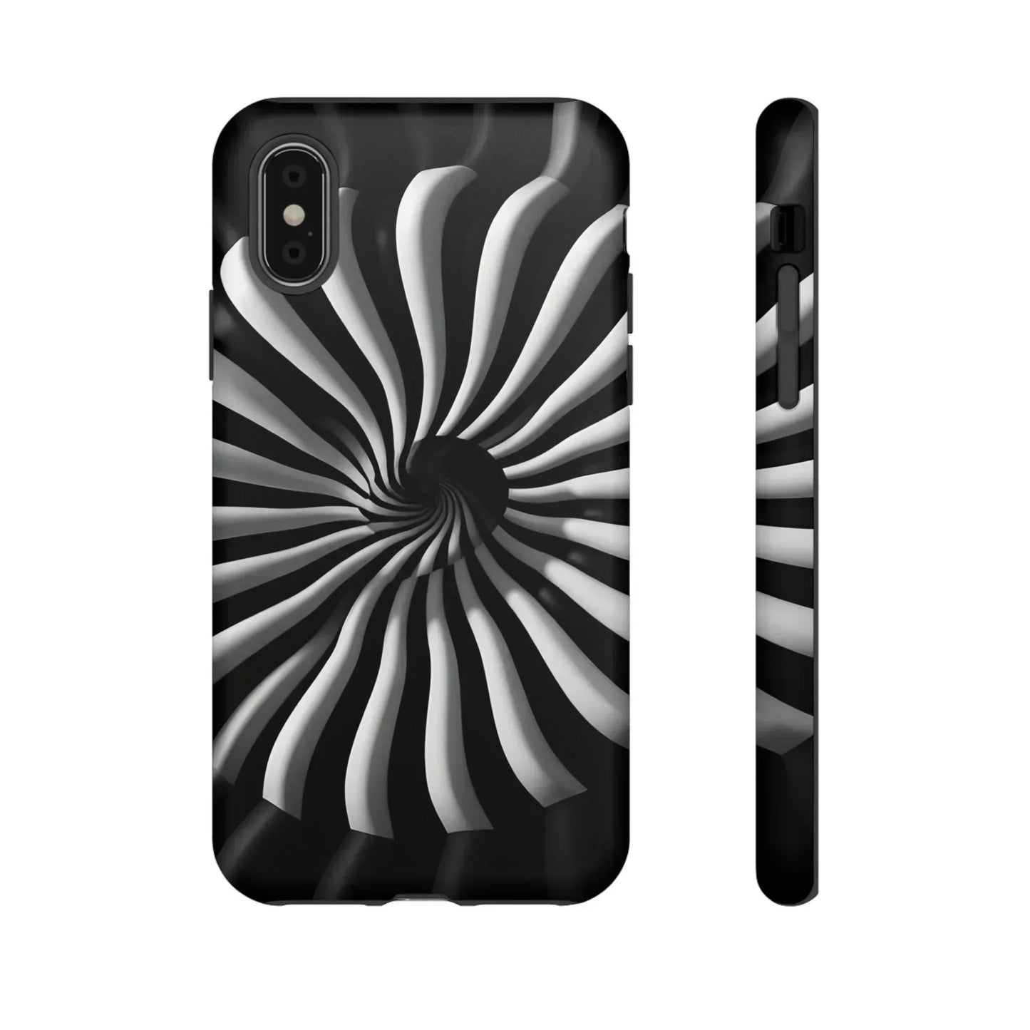 Hypnotic Black and White Spiral Phone Case for iPhone & Galaxy - KarArmDesign