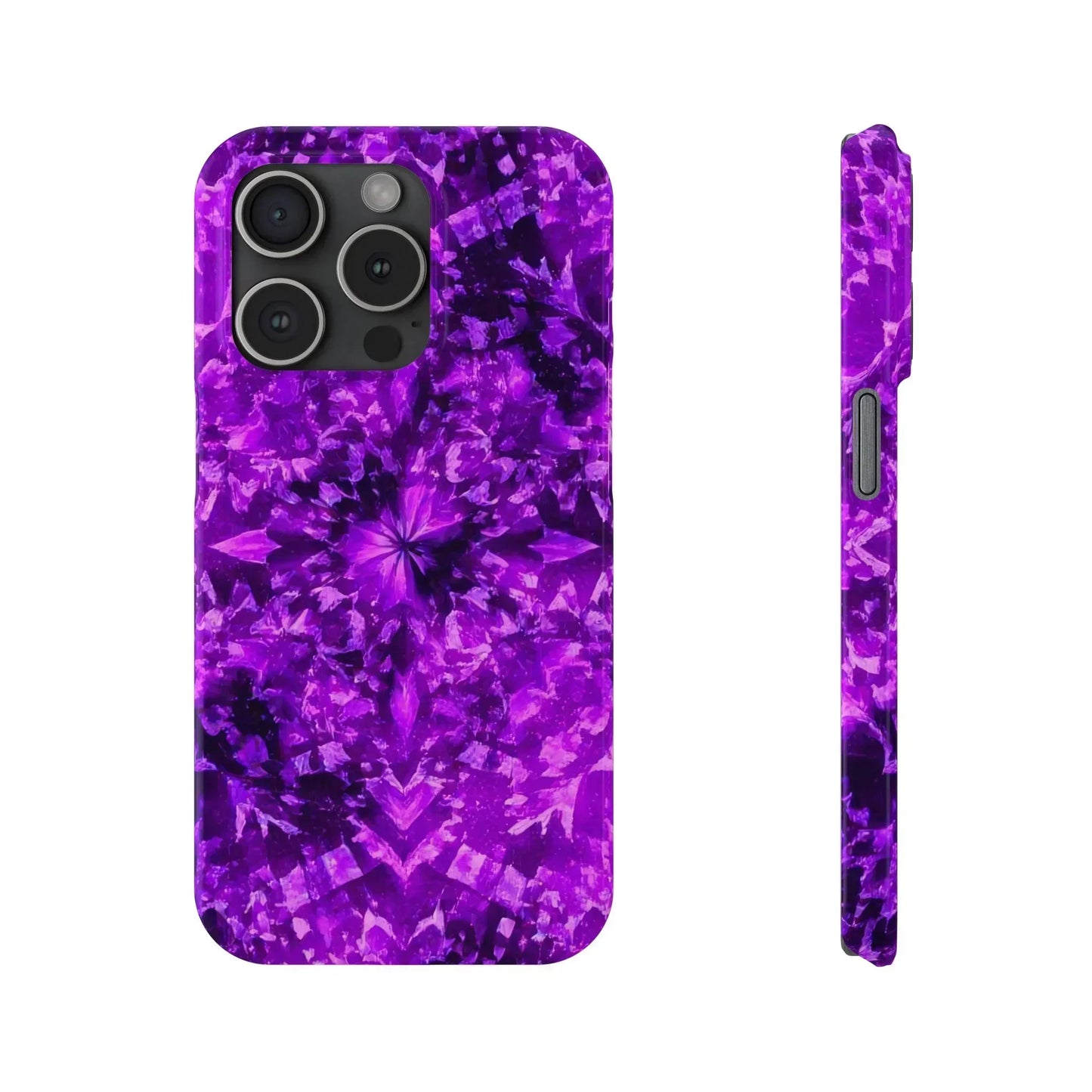 Vivid Purple Kaleidoscope Phone Case iPhone 7 to 16 Series Models - KarArmDesign