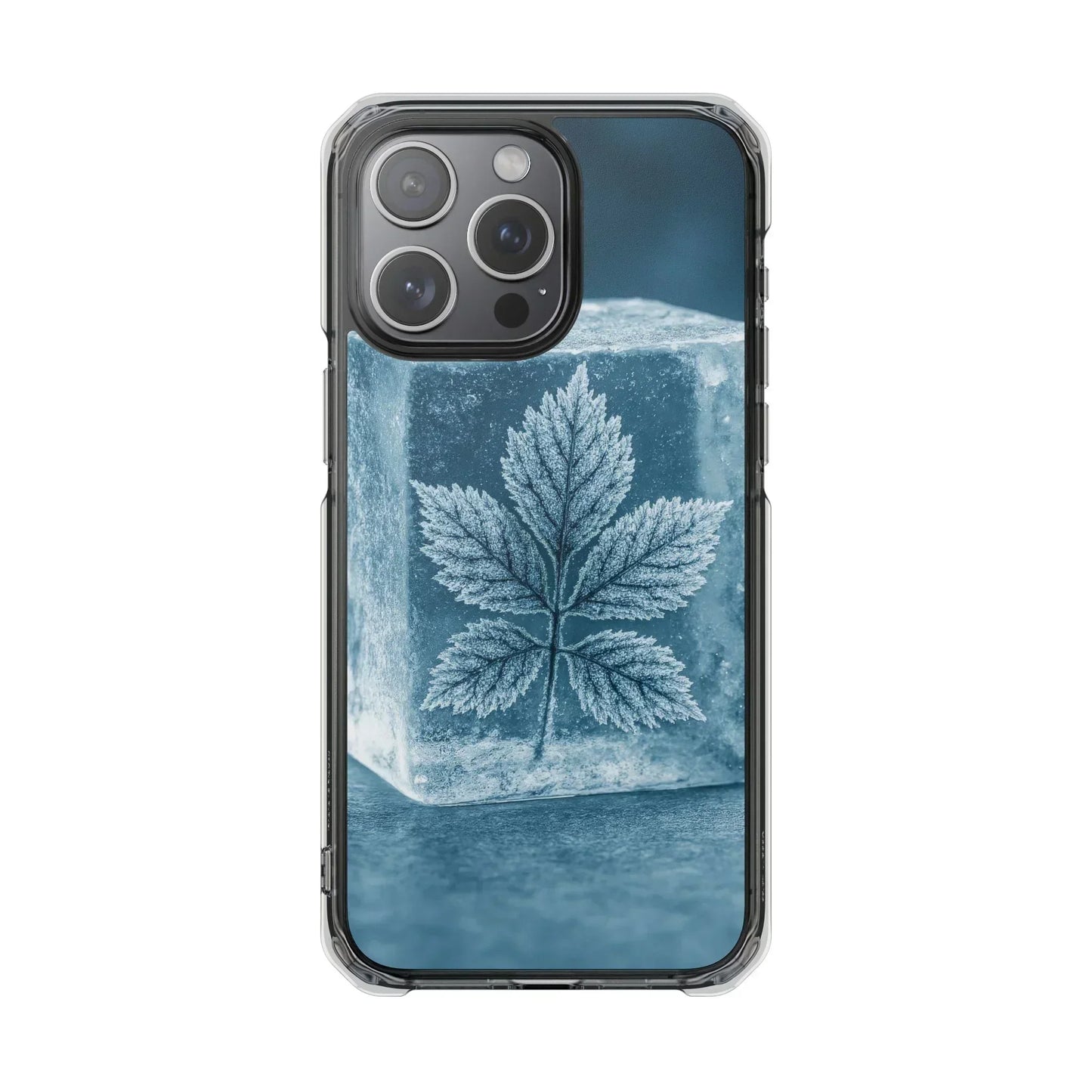 Frozen Leaf Inside Ice Cube - Phone Case for iPhone 14-16 Models - KarArmDesign