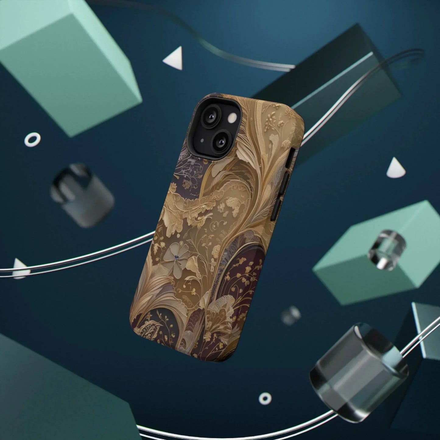 Botanical Luxury Design Impact-Resistant Phone Case for iPhone 12-16 and Galaxy S21-S22 Models - KarArmDesign