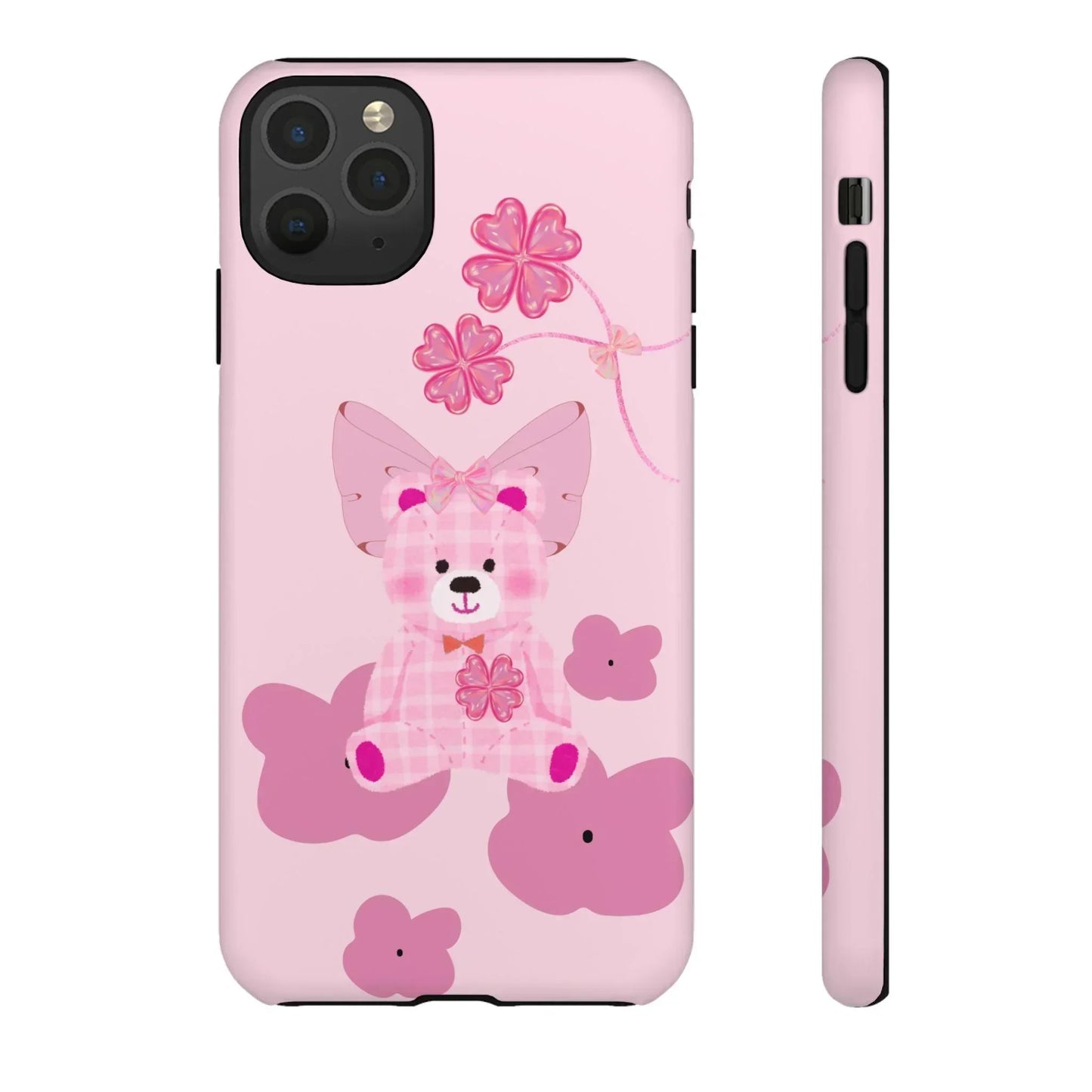 Pink Teddy Bear Phone Cases for iPhone, Pixel and Galaxy Models - KarArmDesign