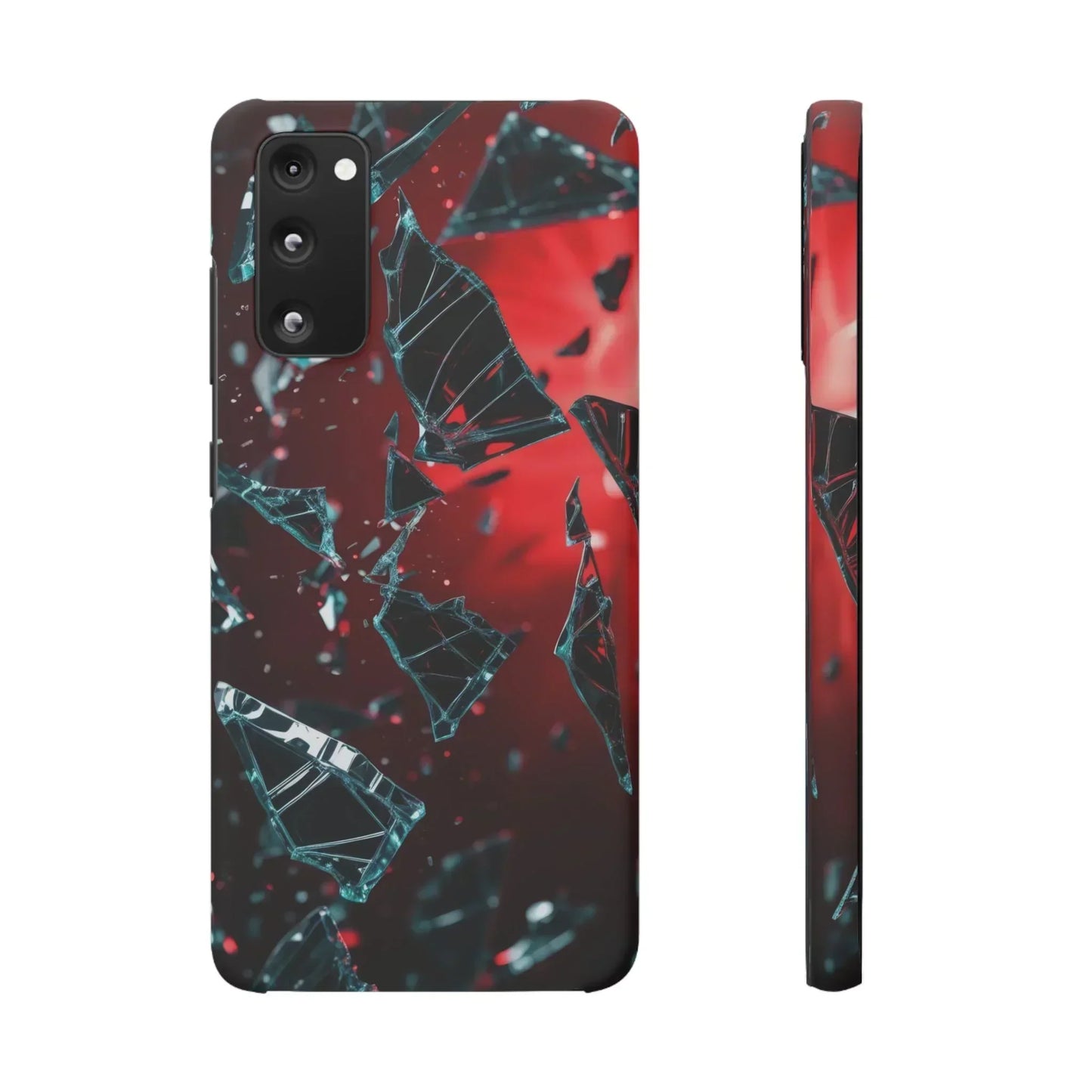 "Crimson Impact" Realistic Glass Shard Snap Phone Case for iPhone 7-16 and Samsung Galaxy S10-S24 Models - KarArmDesign