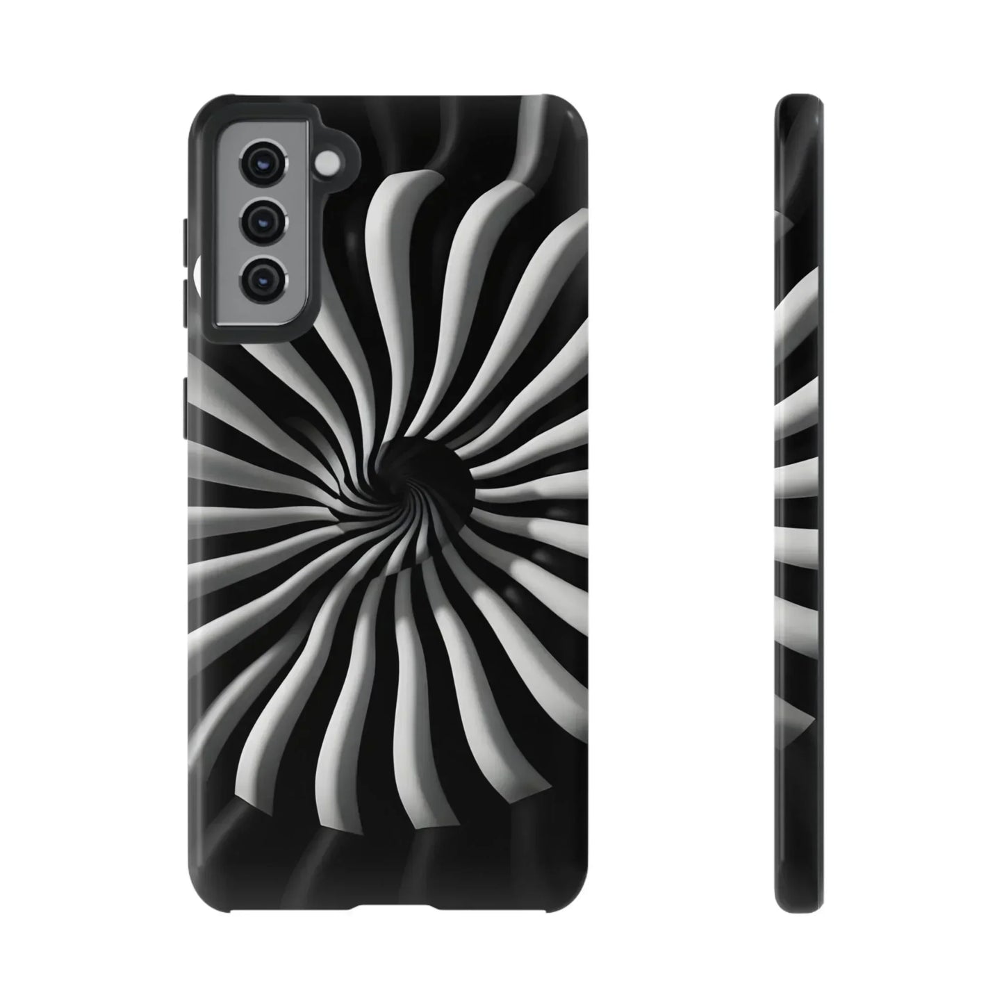 Hypnotic Black and White Spiral Phone Case for iPhone & Galaxy - KarArmDesign