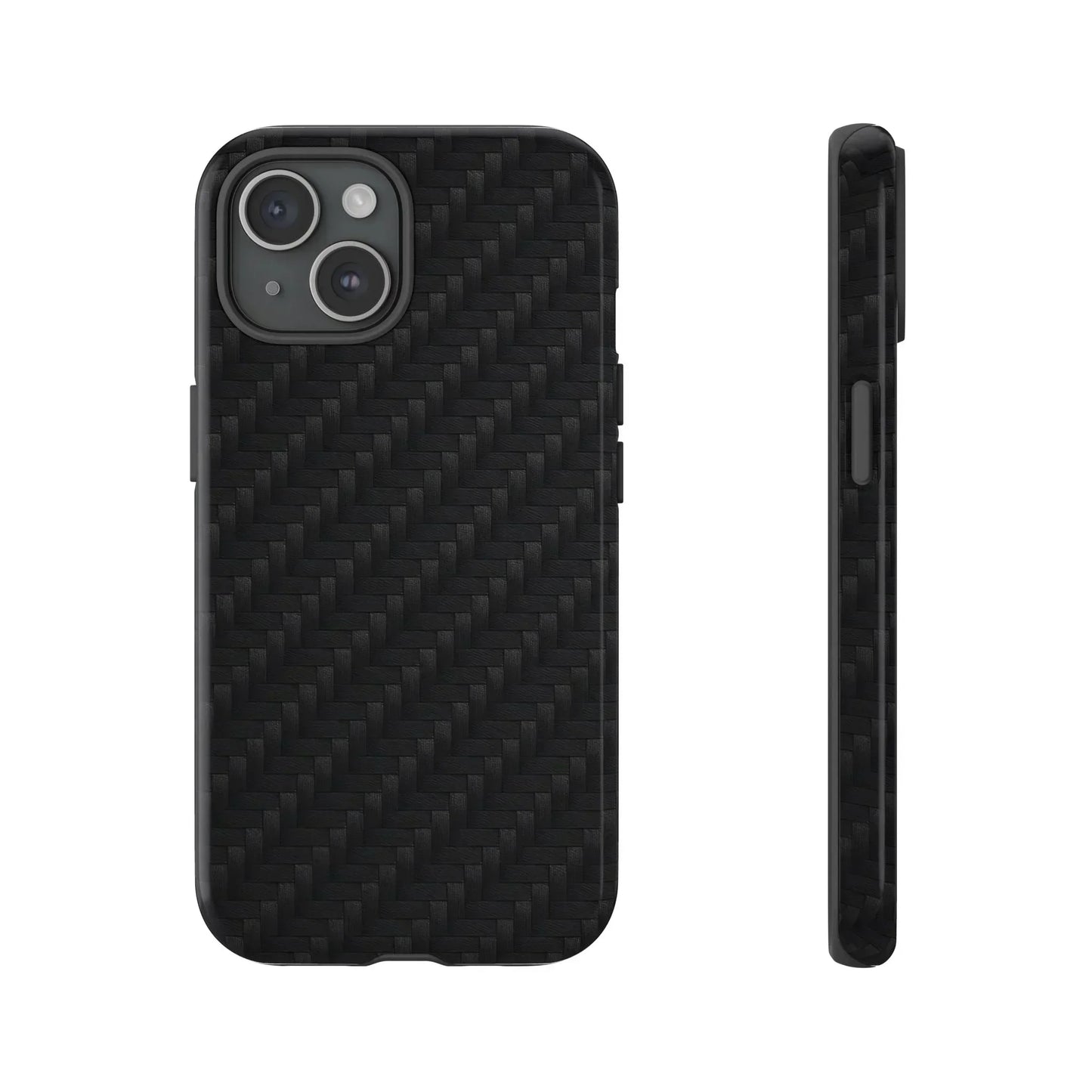 Black Carbon Phone Case Tough Case for iPhone 8-16 and Google Pixel up to 9 Models - KarArmDesign