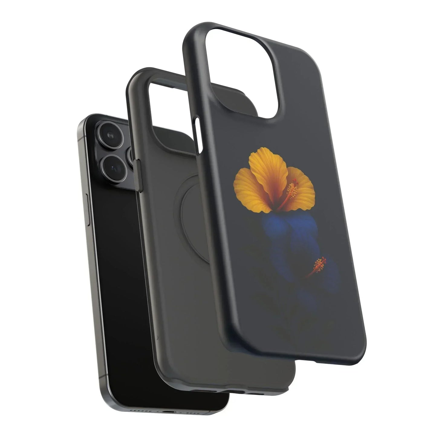 Elegant hibiscus phone case Impact-Resistant Cases for iPhone 12-16 and Samsung Galaxy S21-S22 Models - KarArmDesign