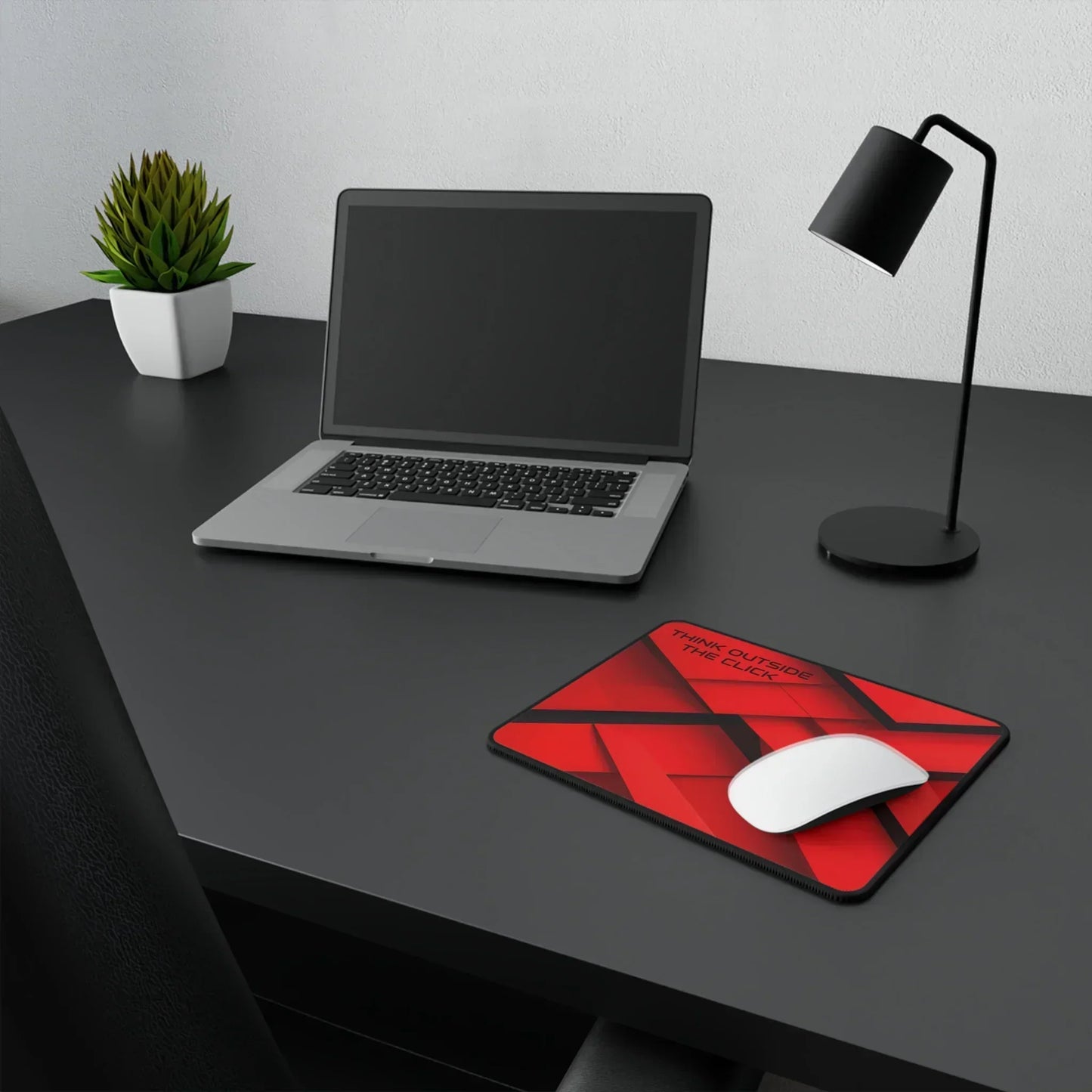 Think Outside the Click – Red & Black Geometric Non-Slip Gaming Mouse Pad for Creative Minds - KarArmDesign