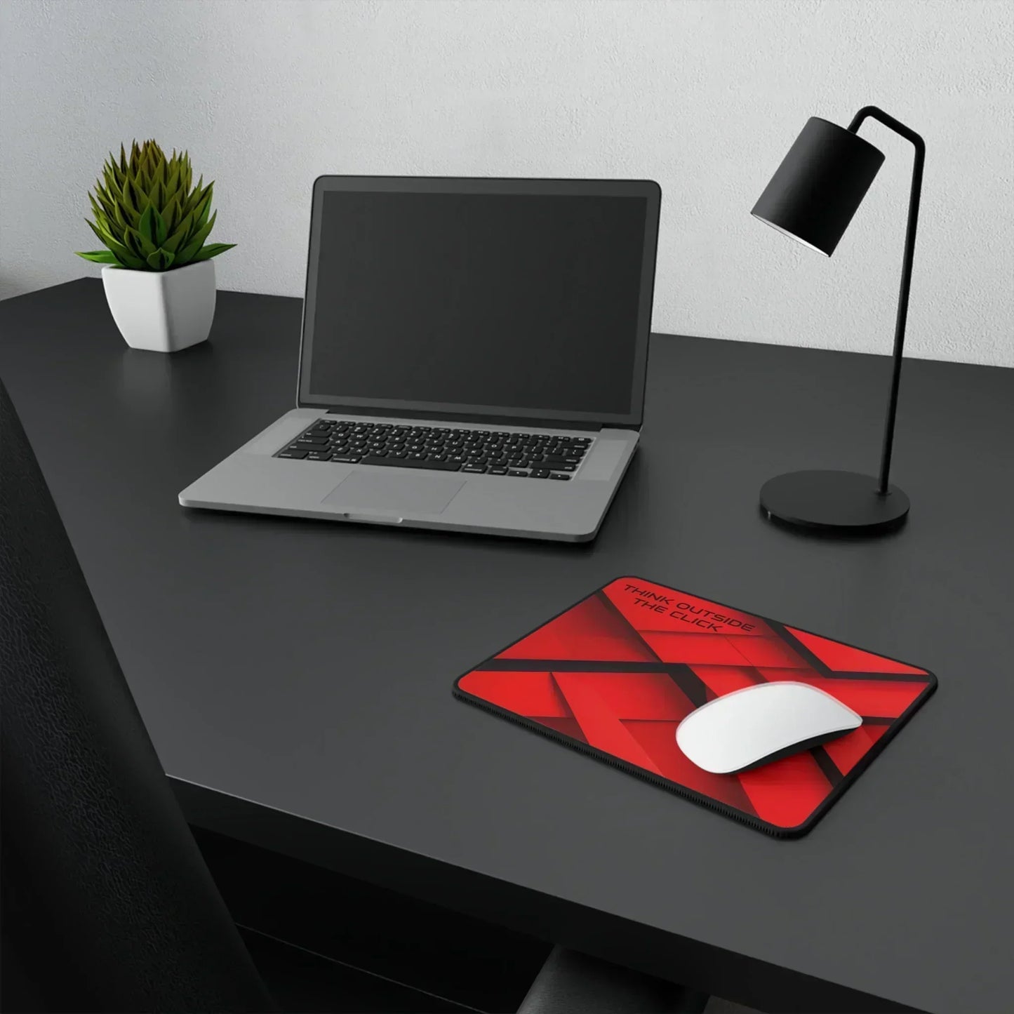 Think Outside the Click – Red & Black Geometric Non-Slip Gaming Mouse Pad for Creative Minds - KarArmDesign