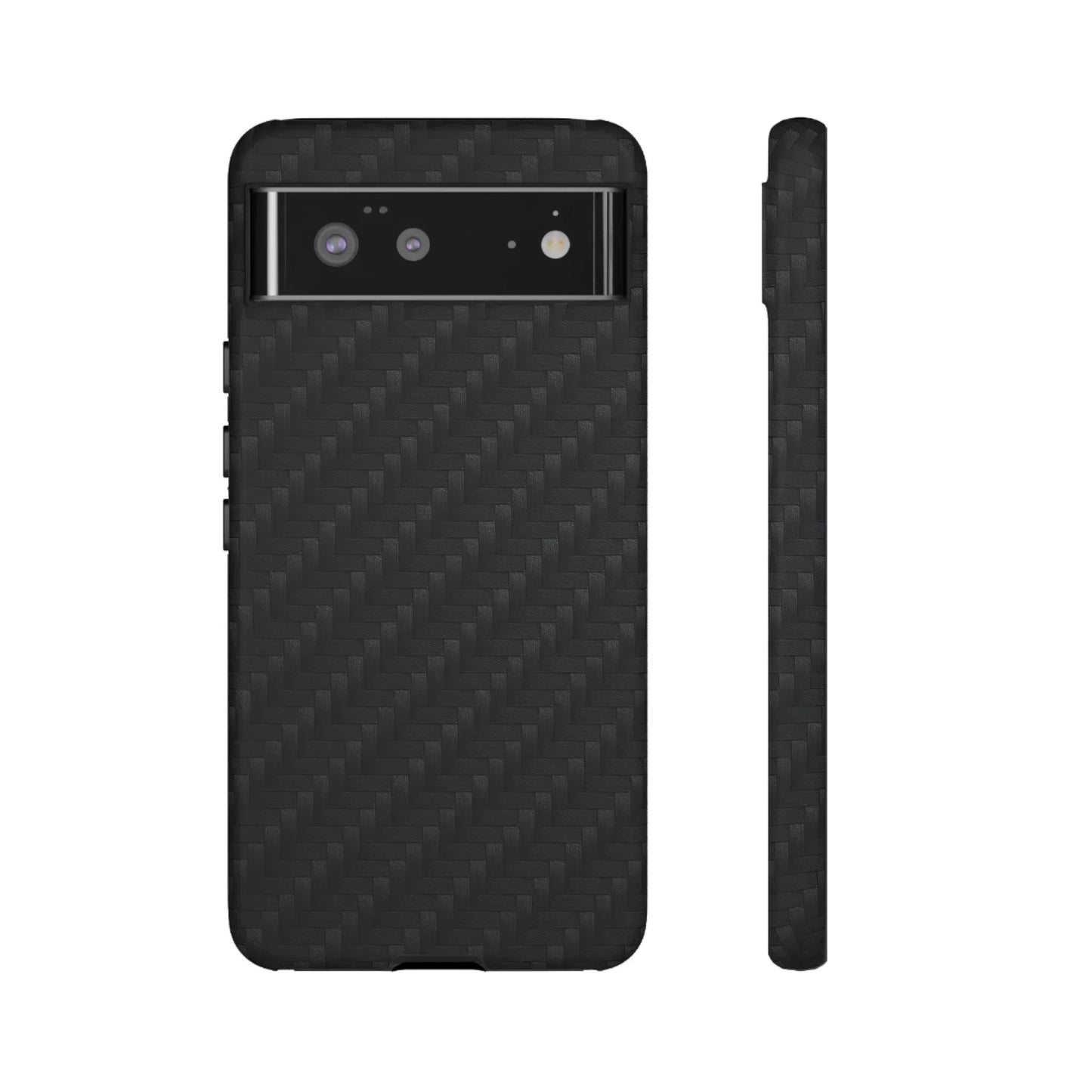 Black Carbon Phone Case Tough Case for iPhone 8-16 and Google Pixel up to 9 Models - KarArmDesign
