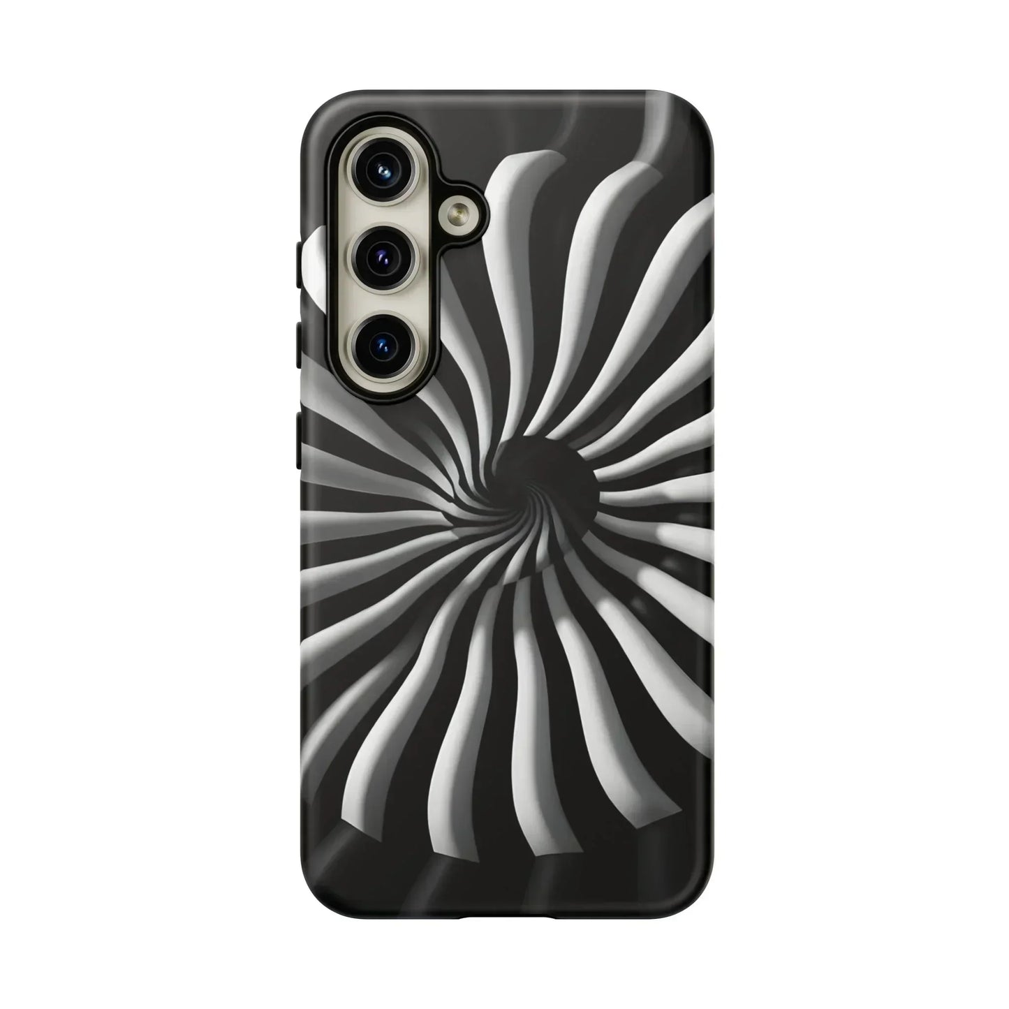 Hypnotic Black and White Spiral Phone Case for iPhone & Galaxy - KarArmDesign