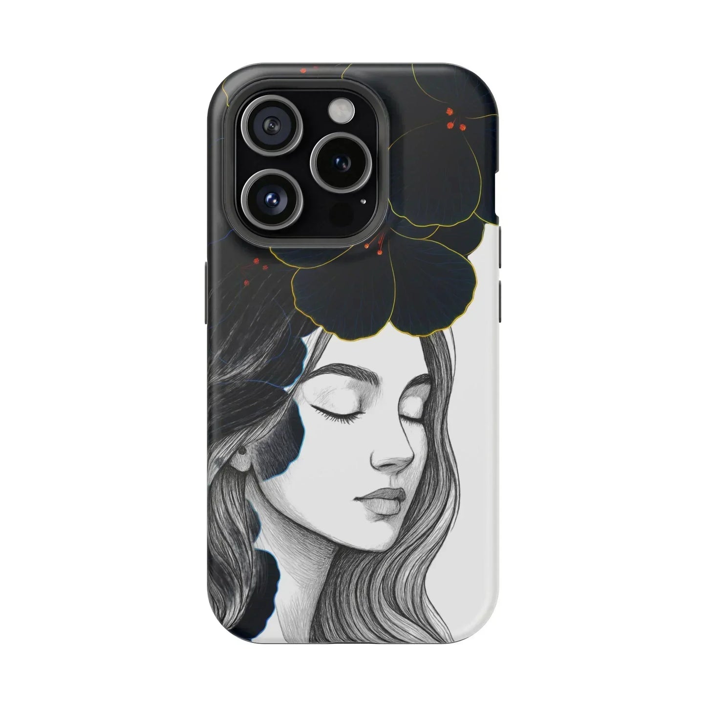 Dark Floral Elegance Phone Case for iPhone 13-16 Models - KarArmDesign