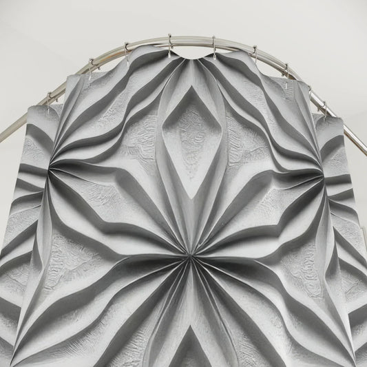 Modern Geometric Patterned Shower Curtain – Stylish Bathroom Decor - KarArmDesign