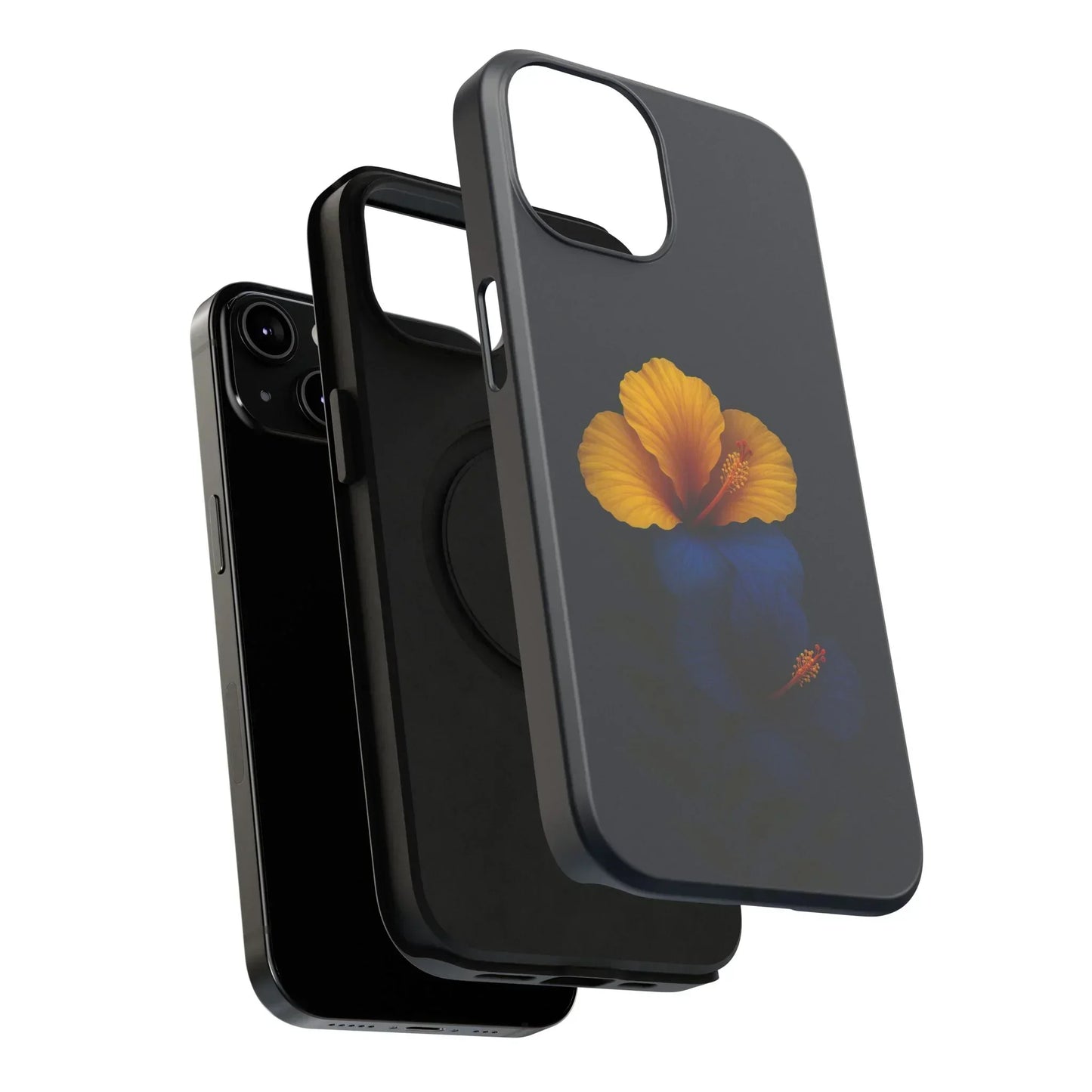 Elegant hibiscus phone case Impact-Resistant Cases for iPhone 12-16 and Samsung Galaxy S21-S22 Models - KarArmDesign