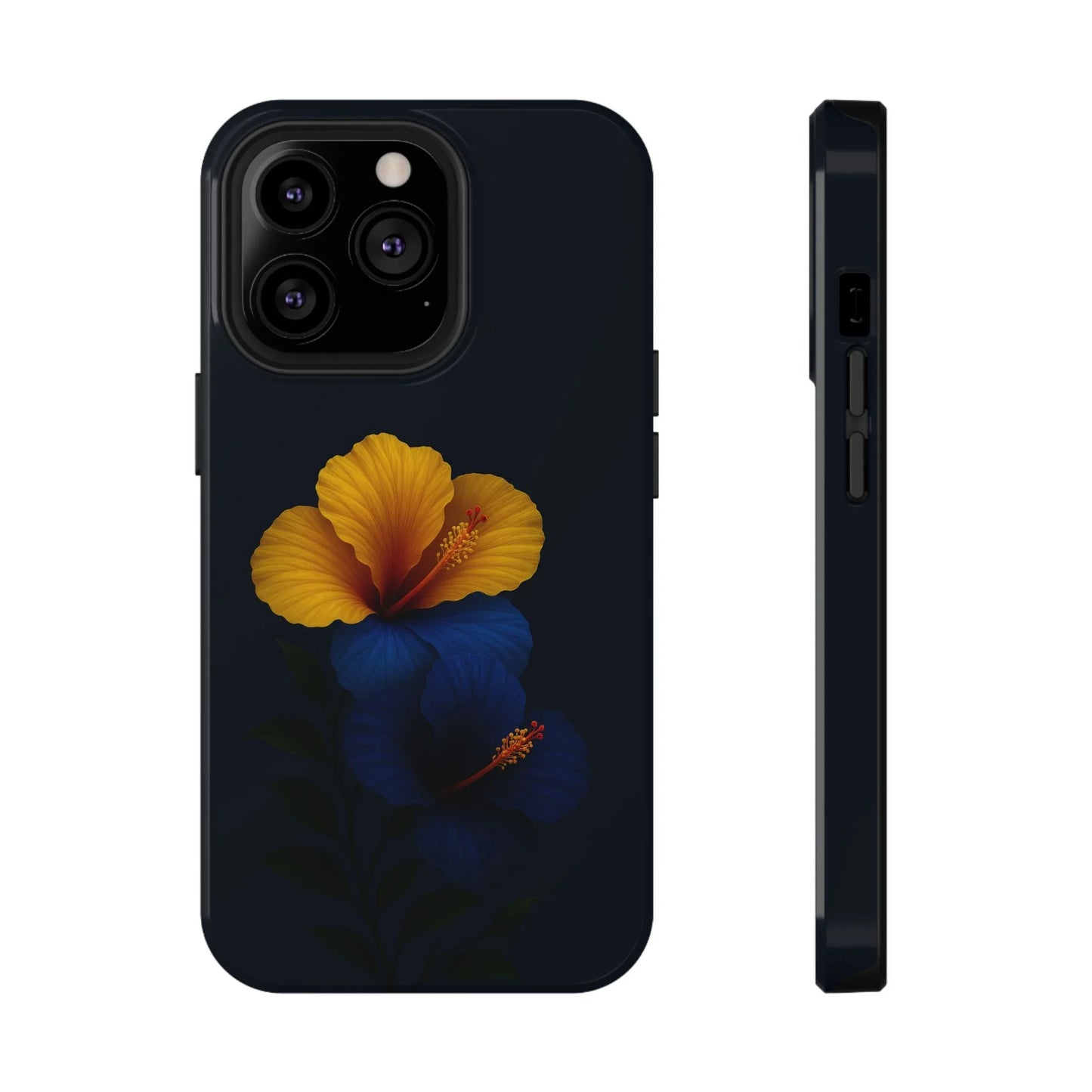 Elegant hibiscus phone case Impact-Resistant Cases for iPhone 12-16 and Samsung Galaxy S21-S22 Models - KarArmDesign