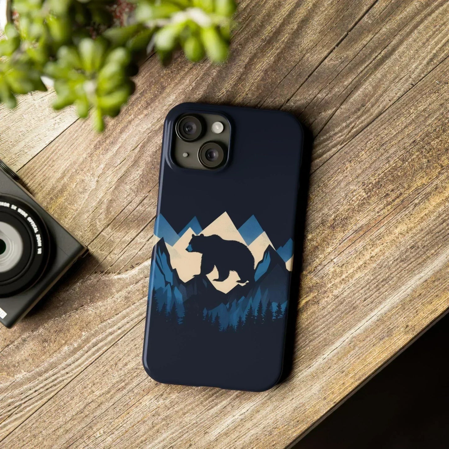 Wild Bear in the Peaks – Mountain Adventure Slim Phone Case for iPhone 7-16 Models - KarArmDesign