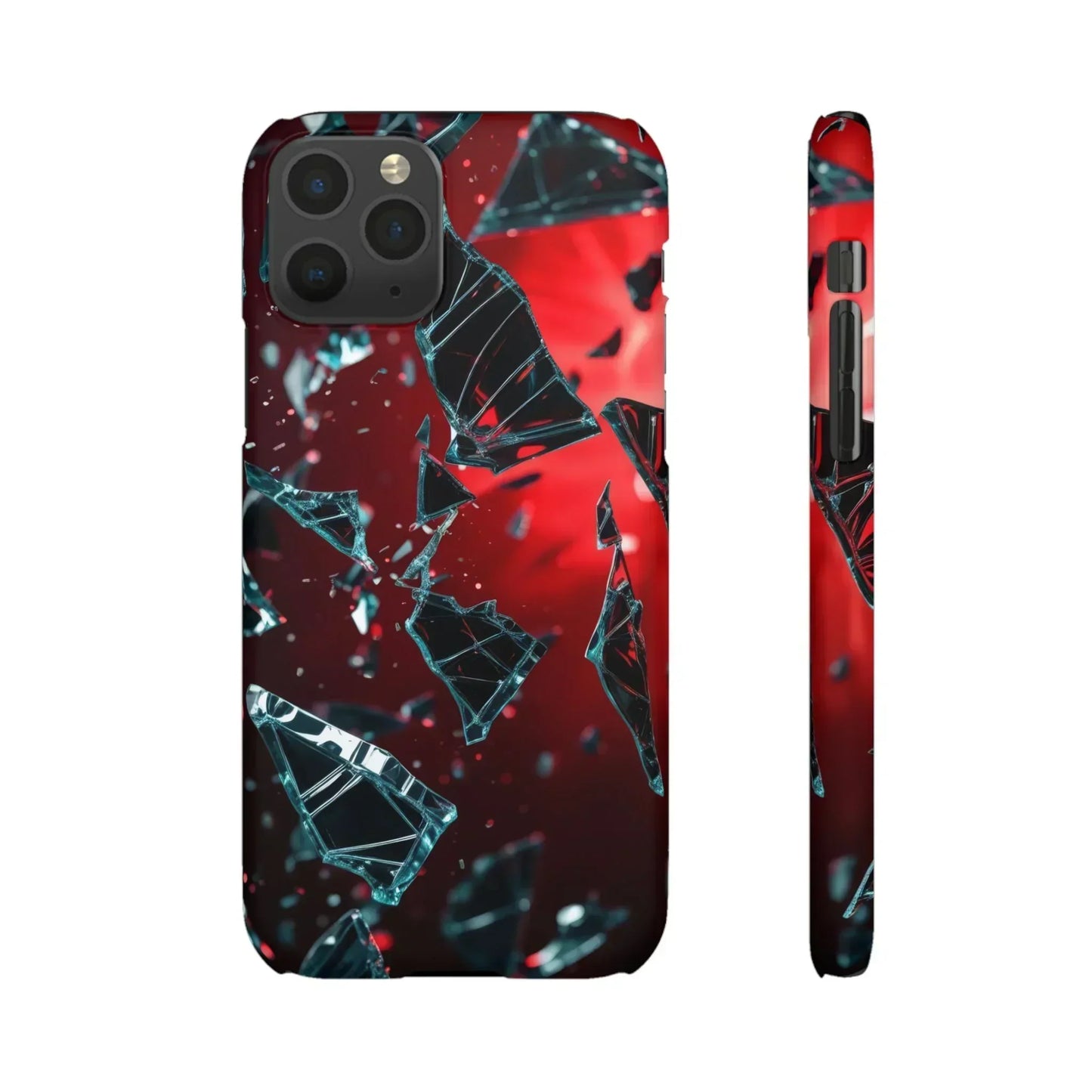 "Crimson Impact" Realistic Glass Shard Snap Phone Case for iPhone 7-16 and Samsung Galaxy S10-S24 Models - KarArmDesign