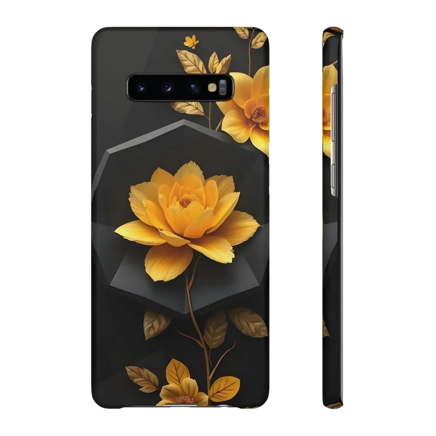 Yellow Floral Phone Case for iPhone 7-16 and Samsung Galaxy S10-S24 Models - KarArmDesign