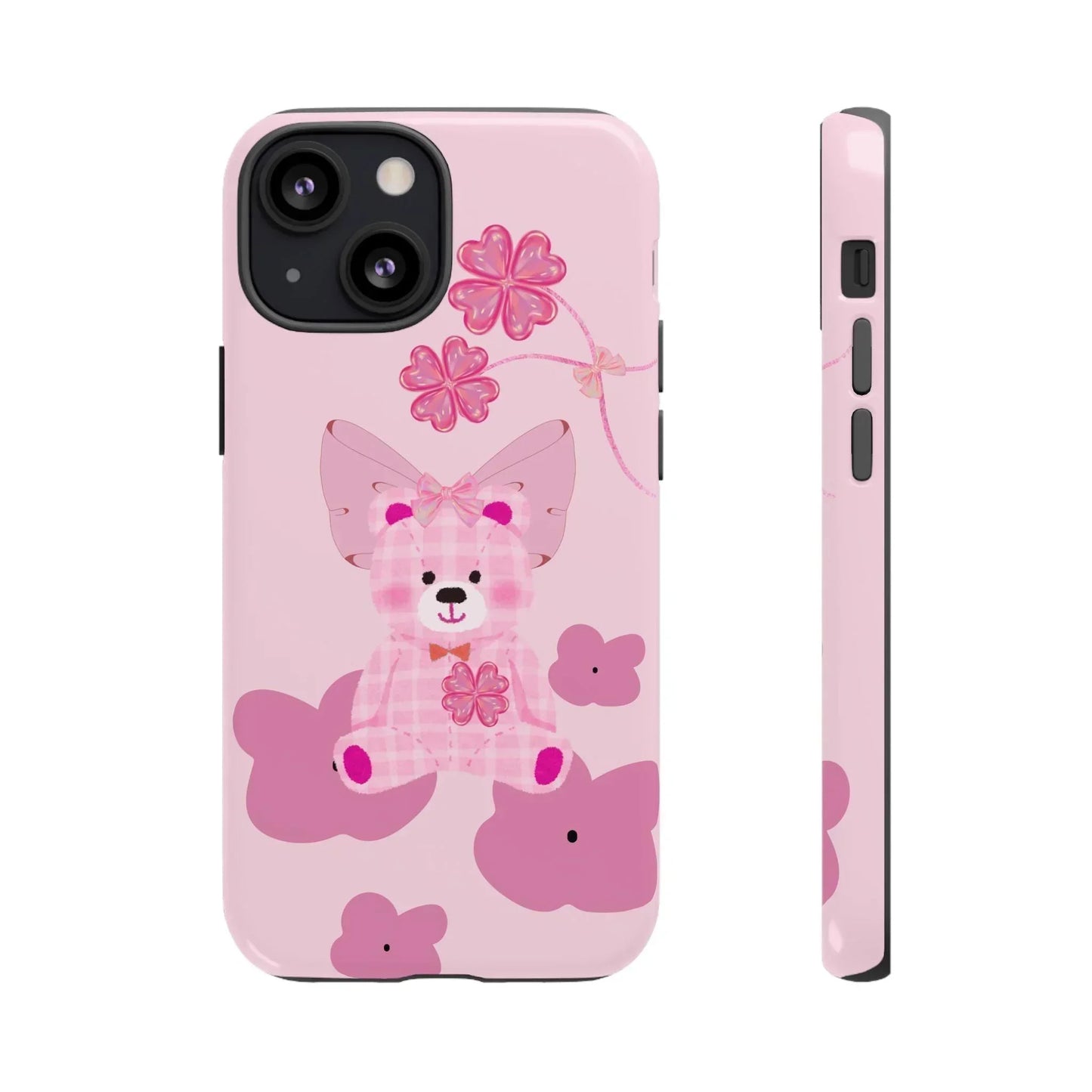 Pink Teddy Bear Phone Cases for iPhone, Pixel and Galaxy Models - KarArmDesign