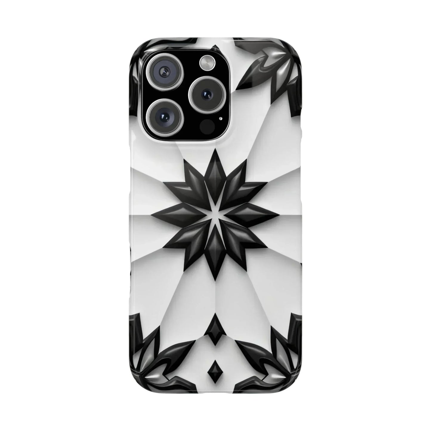 Black and White Geometric Floral Phone Case for iPhone and Samsung Galaxy - KarArmDesign