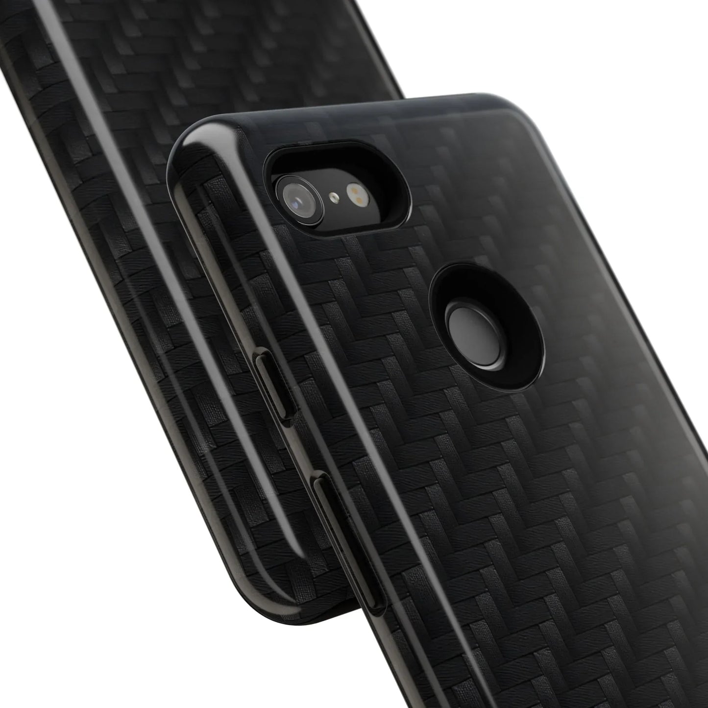 Black Carbon Phone Case Tough Case for iPhone 8-16 and Google Pixel up to 9 Models - KarArmDesign