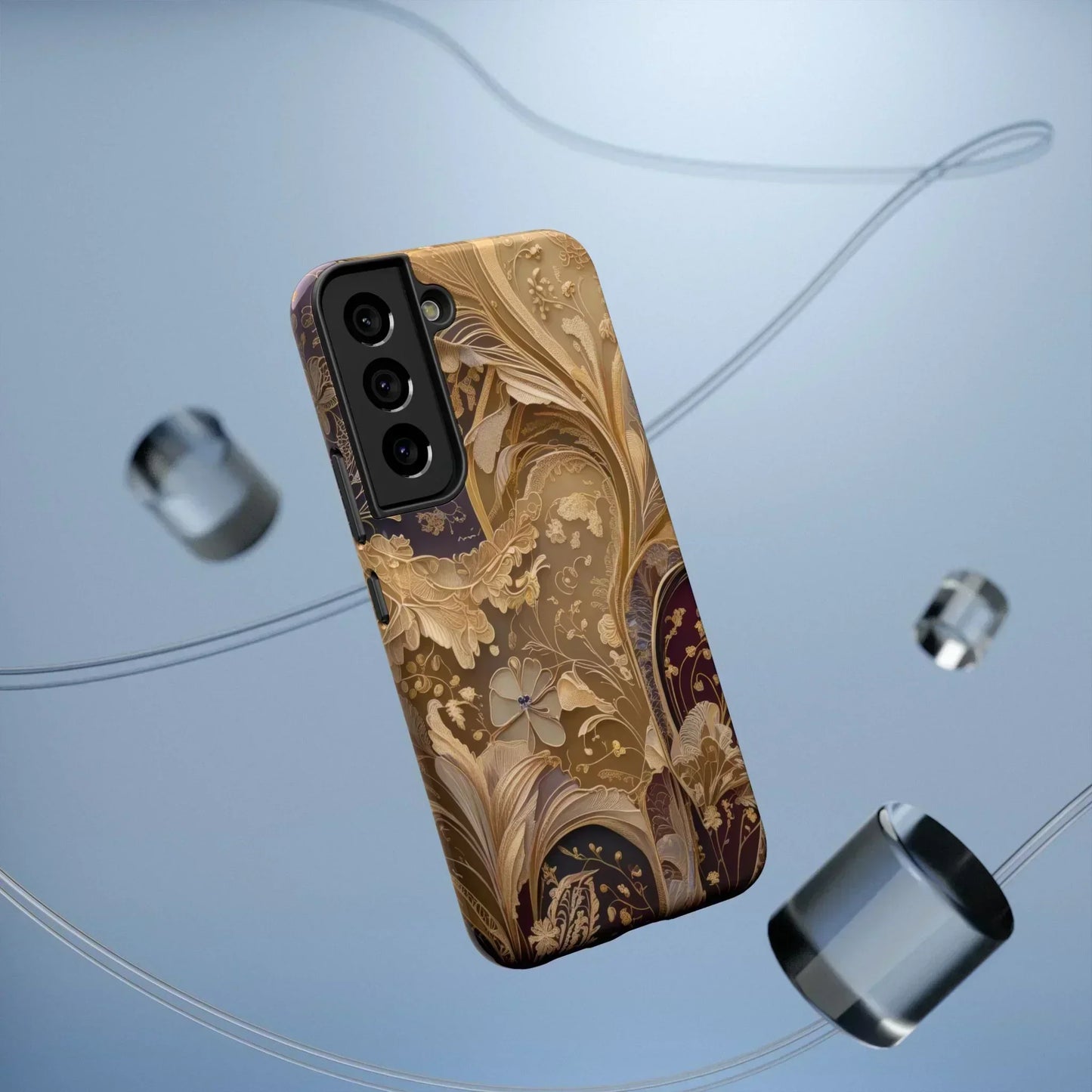 Botanical Luxury Design Impact-Resistant Phone Case for iPhone 12-16 and Galaxy S21-S22 Models - KarArmDesign