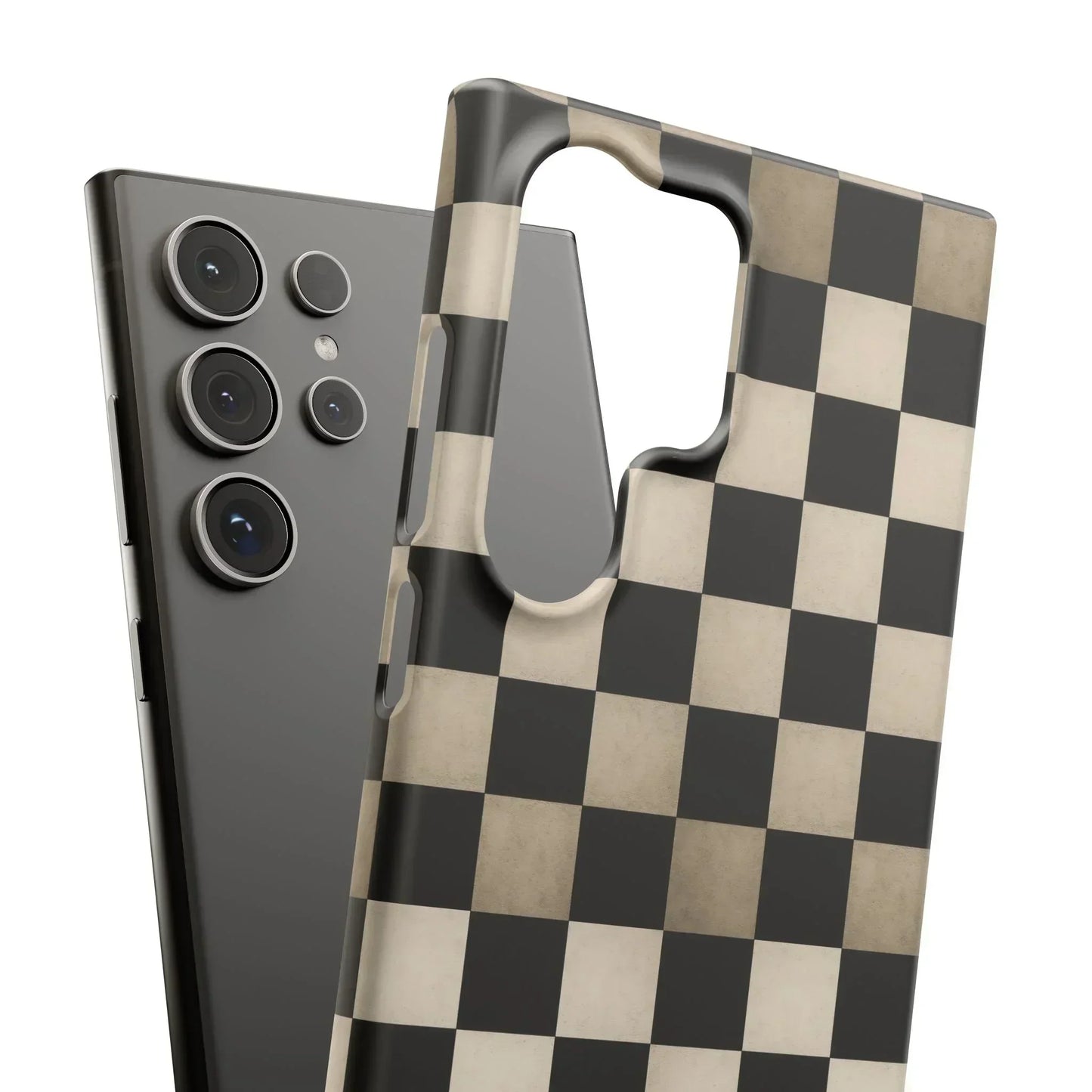 Stylish Matte Checker Phone Case for iPhone 7-16 and Samsung Galaxy S10-S24 Models - KarArmDesign