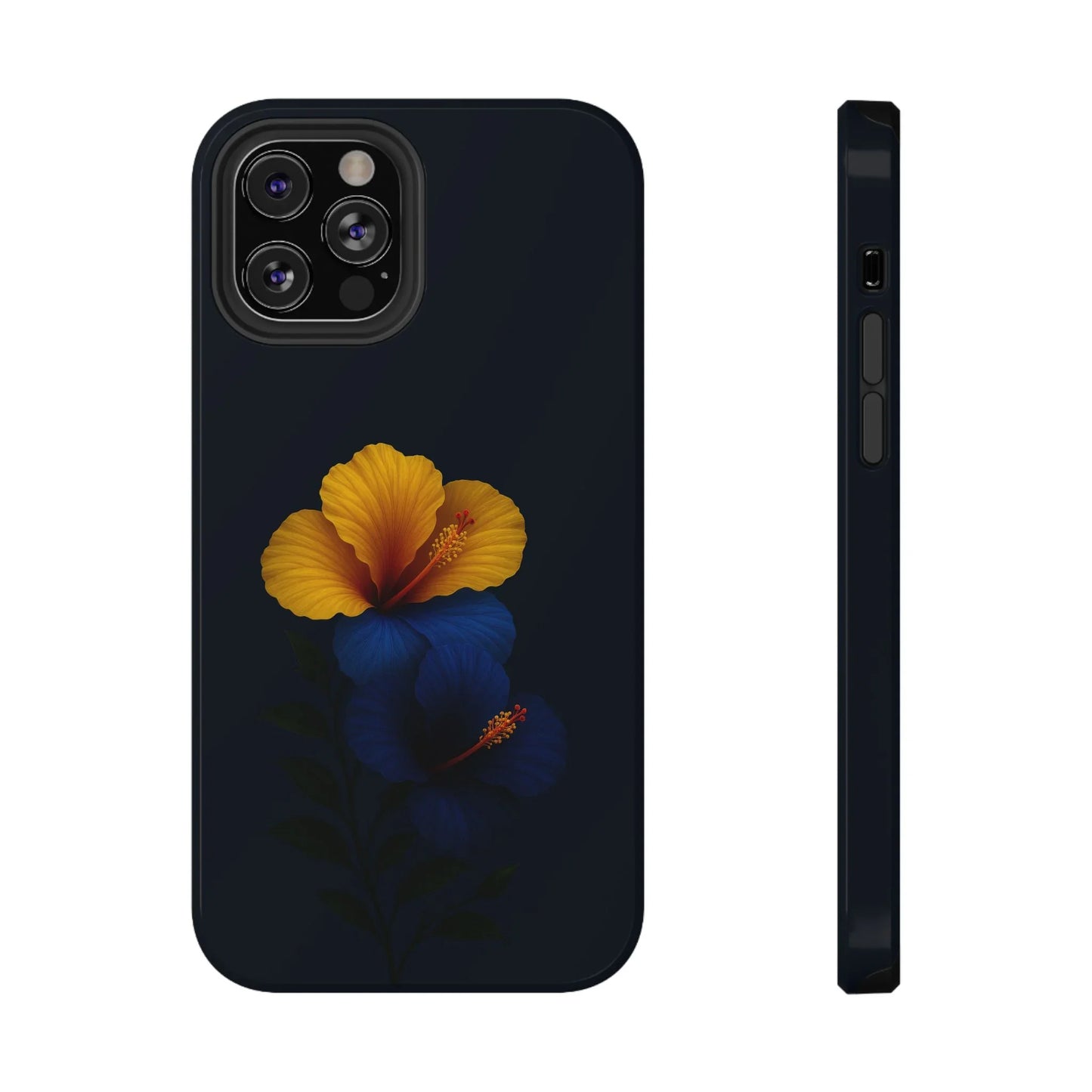 Elegant hibiscus phone case Impact-Resistant Cases for iPhone 12-16 and Samsung Galaxy S21-S22 Models - KarArmDesign