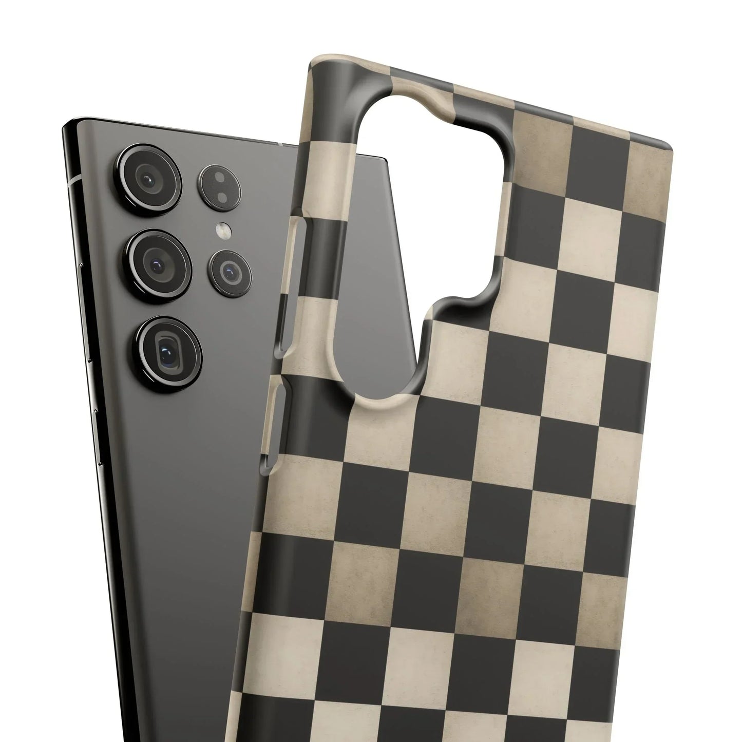 Stylish Matte Checker Phone Case for iPhone 7-16 and Samsung Galaxy S10-S24 Models - KarArmDesign