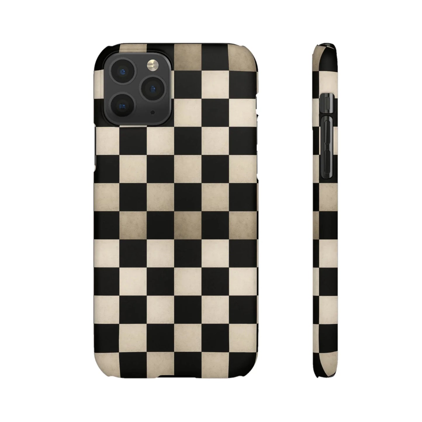 Stylish Matte Checker Phone Case for iPhone 7-16 and Samsung Galaxy S10-S24 Models - KarArmDesign